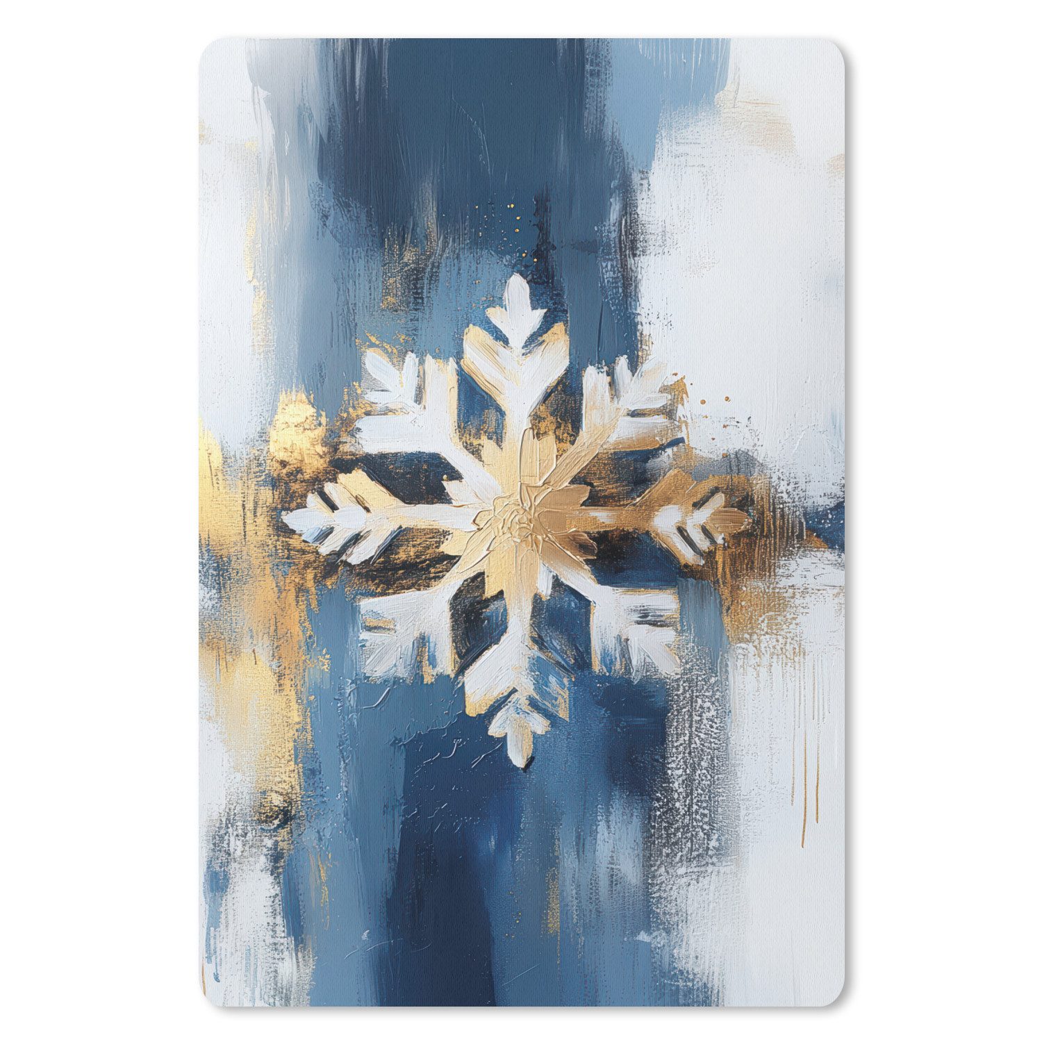 MuchoWow Mauspad Abstrakt - Winter - Schneeflocke - Schnee - Gold (1-St), Maus Pad Klein, Gaming Zubehör, Büro Deko, 18x27 cm
