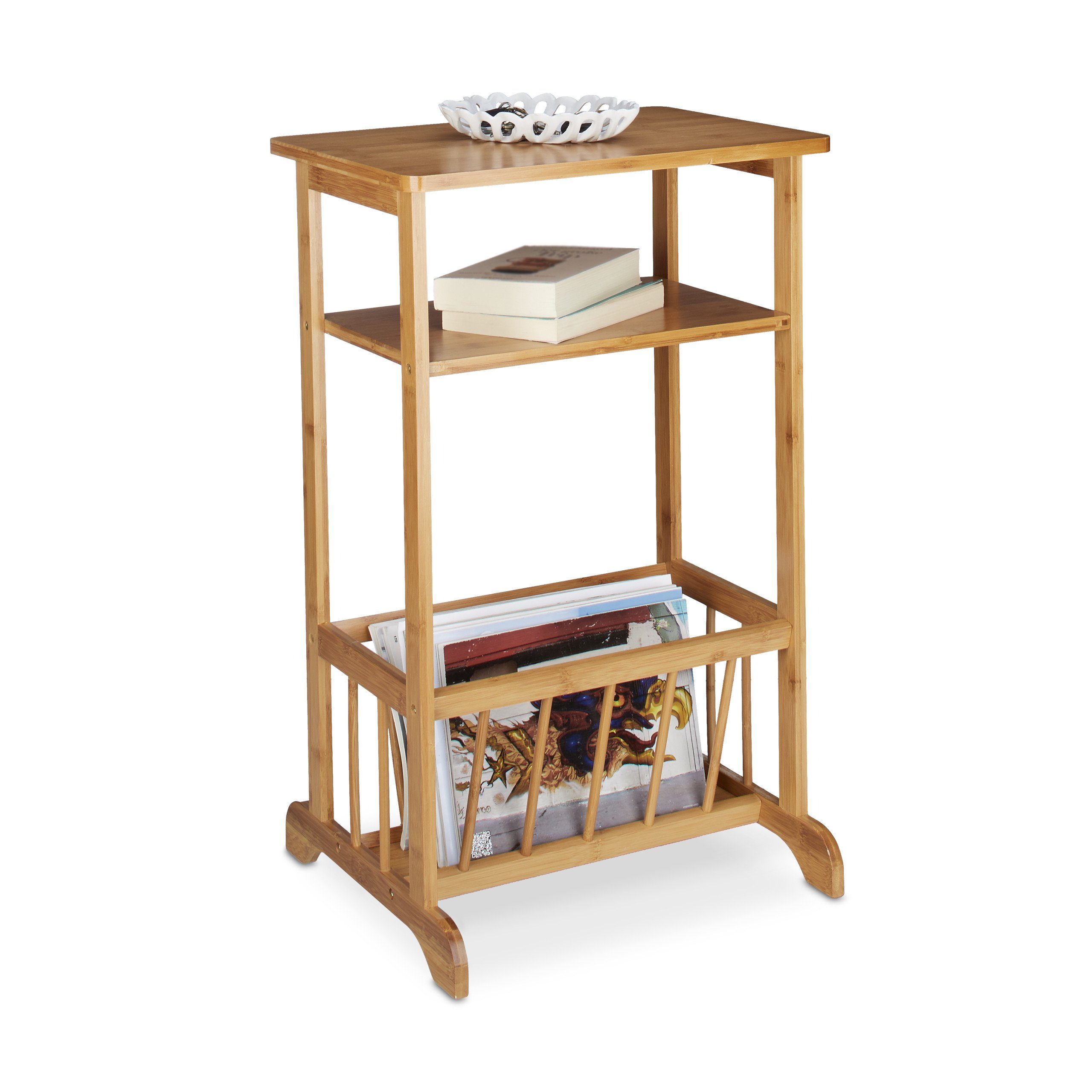 relaxdays Beistelltisch mit Magazinhalt günstig online kaufen