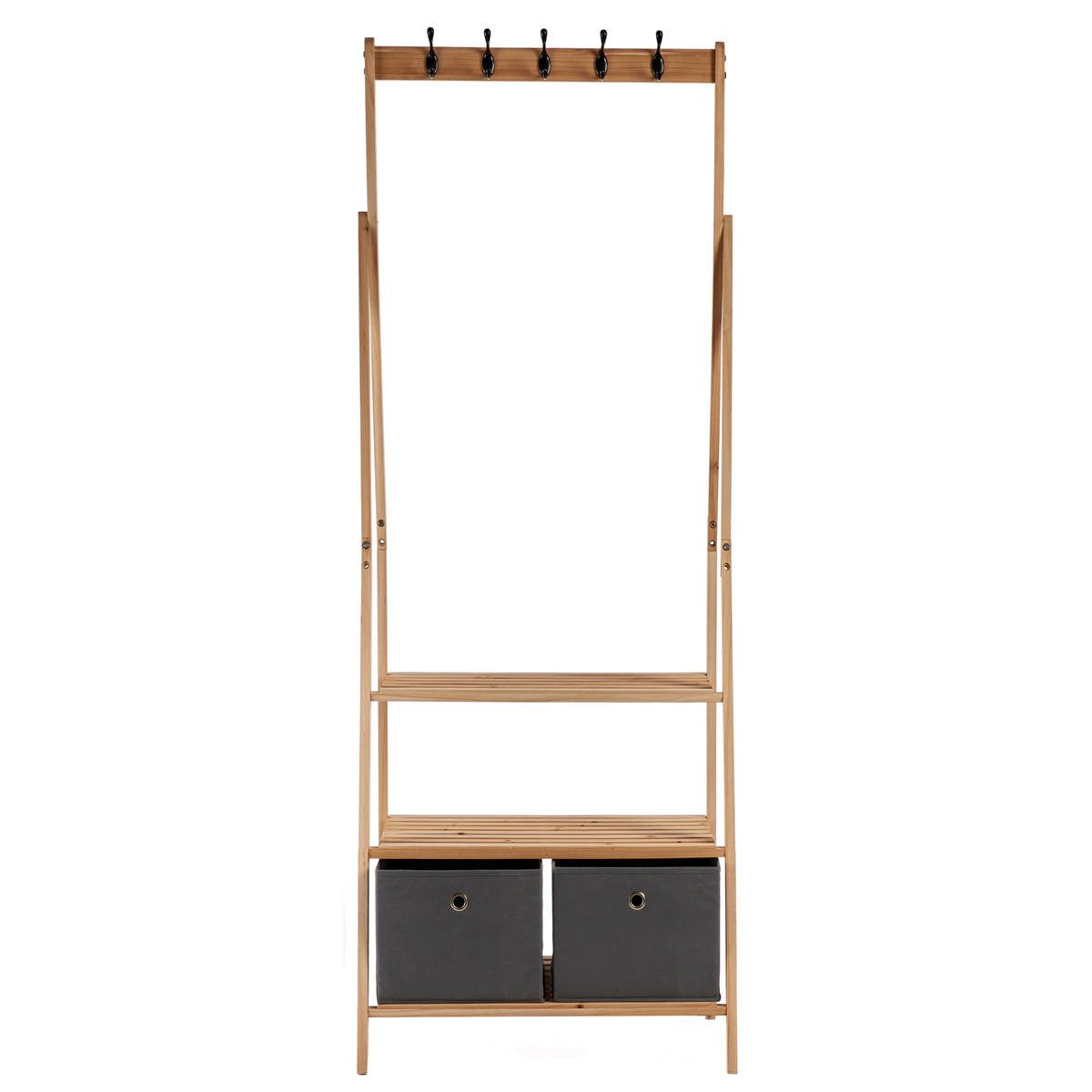 Kipit Garderobenständer Garderobenständer mit Ablage und Schublade, (Kleiderständer)