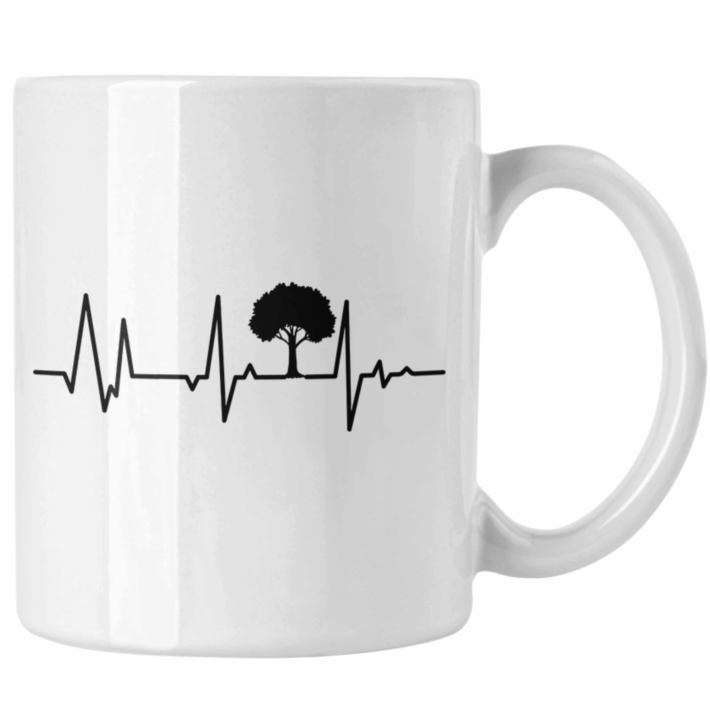 Spruch Vegane Trendation Vegan Tasse Weiss Tasse Geschenk Lustiger Spruch Veganer Geschenkidee Pflanzen Trendation Lebensweise - Herzschlag Baum Veganerin