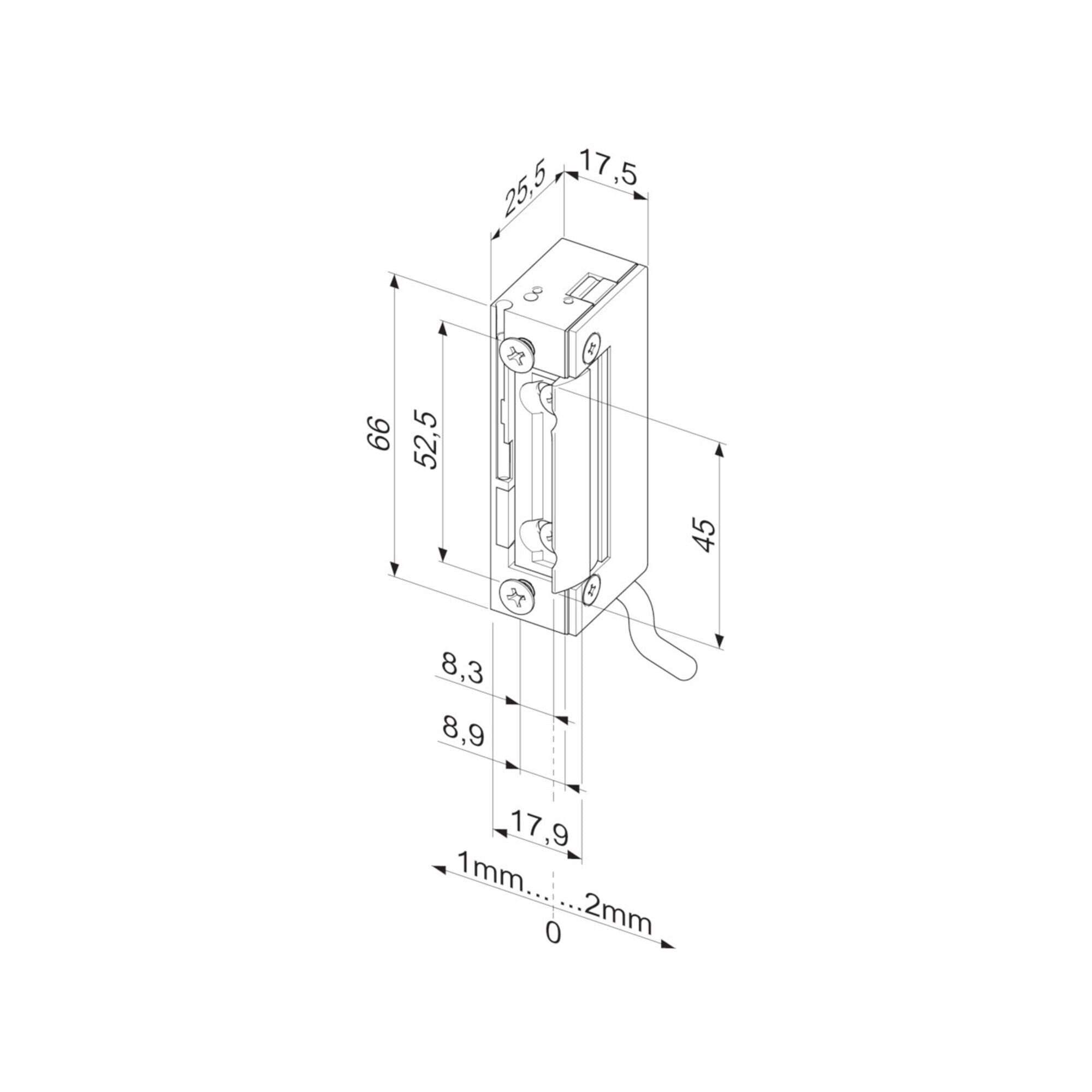 ASSA ABLOY Türöffner effeff ASSA ABLOY E-Türöffner ohne Schließblech 118W 10-24V AC/DC,DL-R