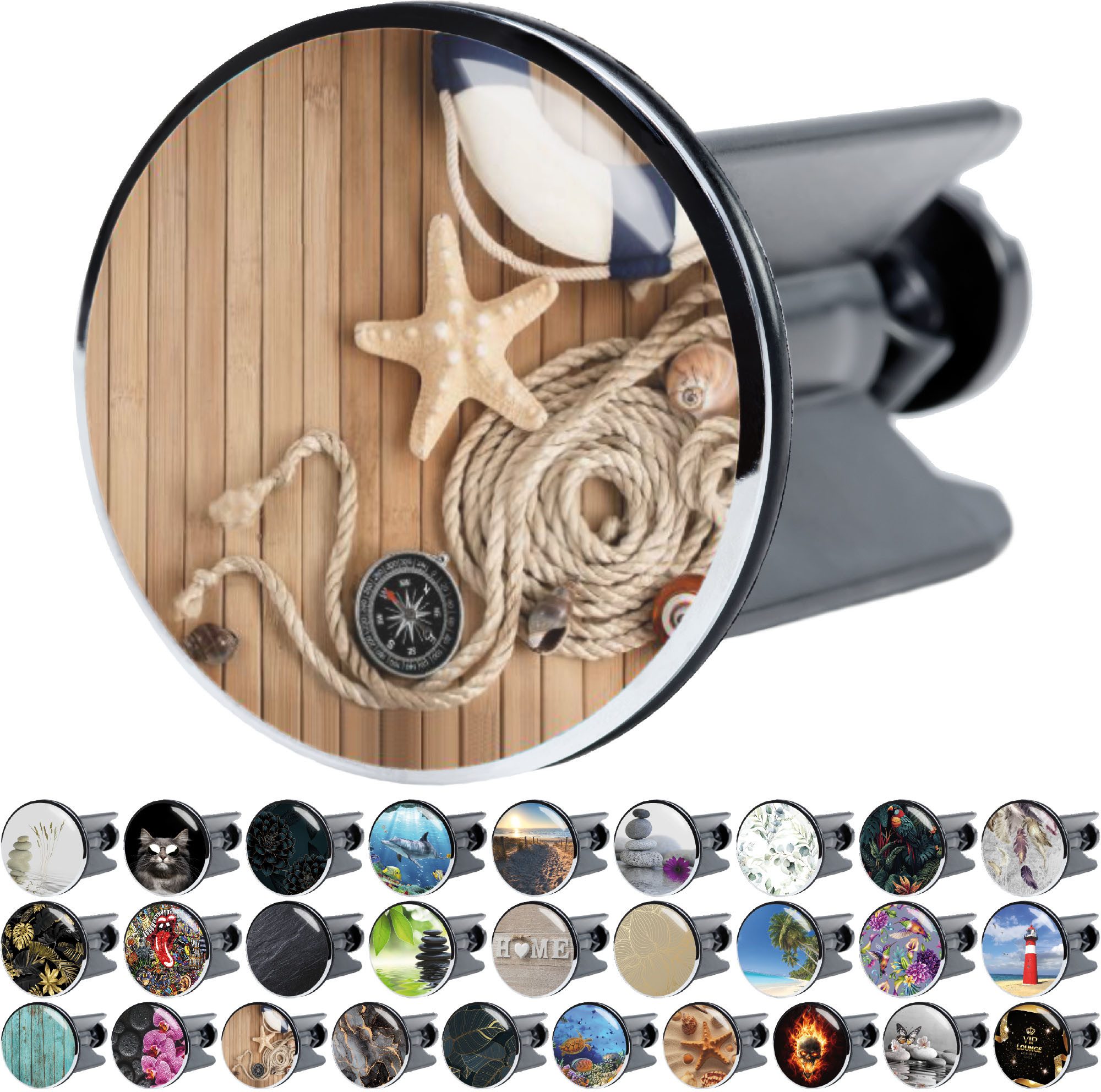 Sanilo Waschbeckenstöpsel mit Motiv, viele schöne Abflussstöpsel zur Auswahl, Ø 4 cm, hochwertig, universell, 100% wasserdicht