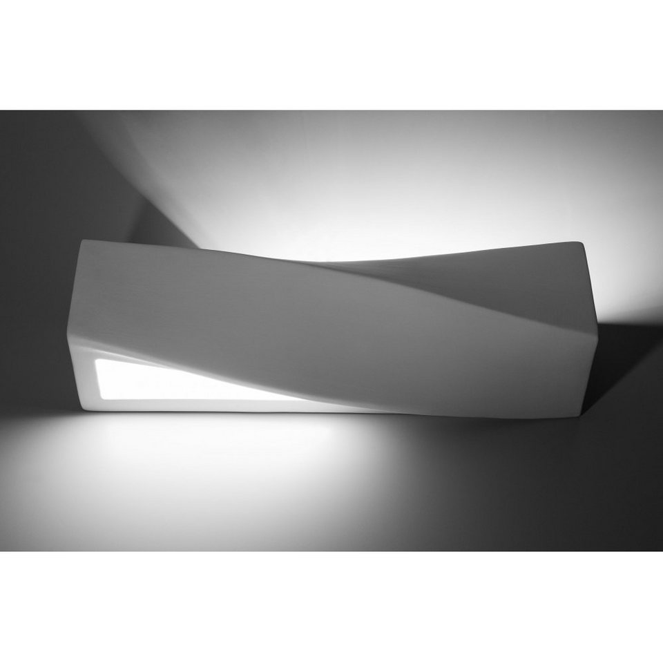 SOLLUX lighting Wandleuchte Wandlampe Wandleuchte Keramik SIGMA, 1x E27, ca.  42x12x15 cm, max. 1x 60W Leuchtmittel nicht im Lieferumfang enthalten