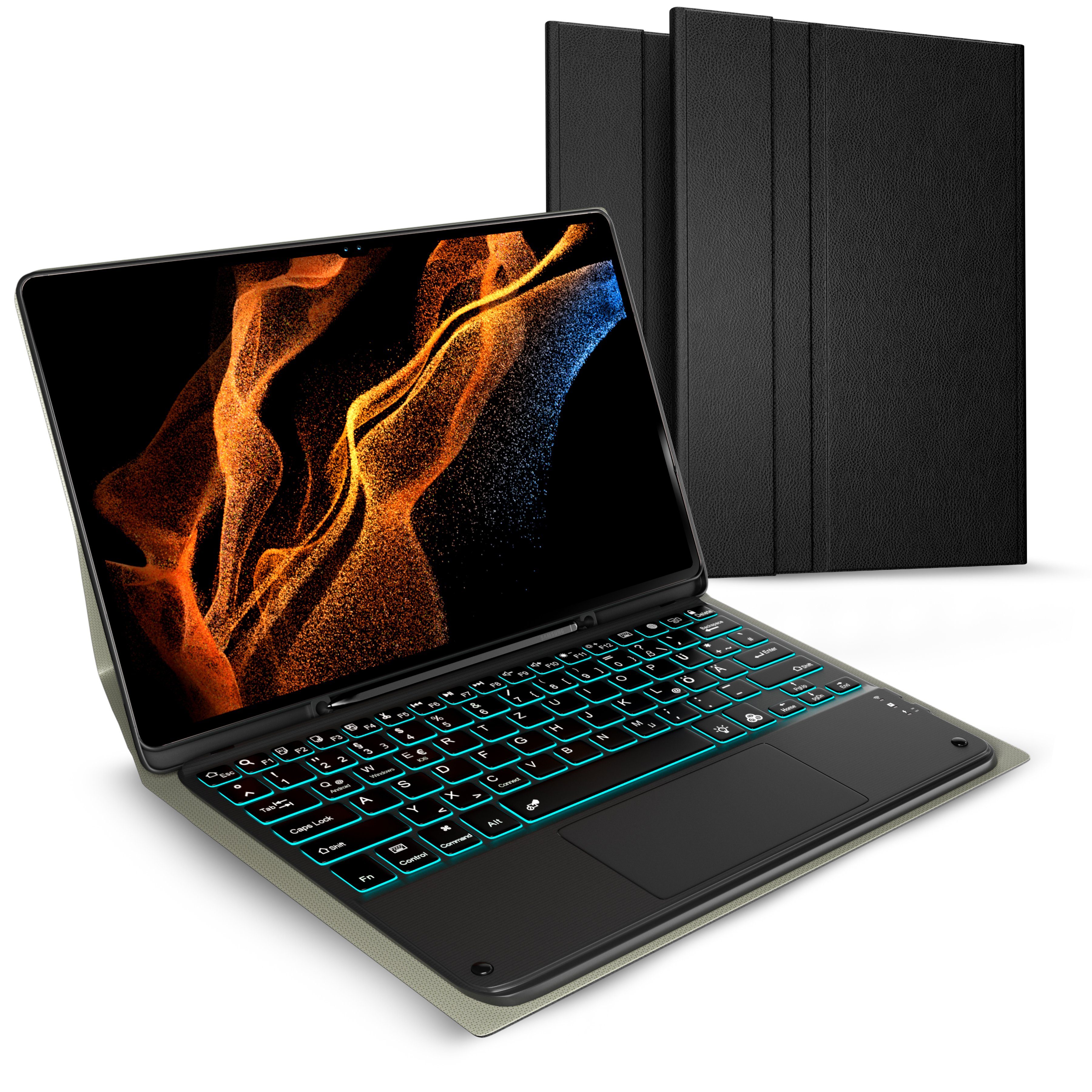 ZMC Samsung Galaxy Tab S8 Ultra X906B X900N 14,6 Zoll Schutz Hülle Tablet-Tastatur (Bluetooth, mit Beleuchtete Wireless Abnehmbare Tastatur / magnetisch)