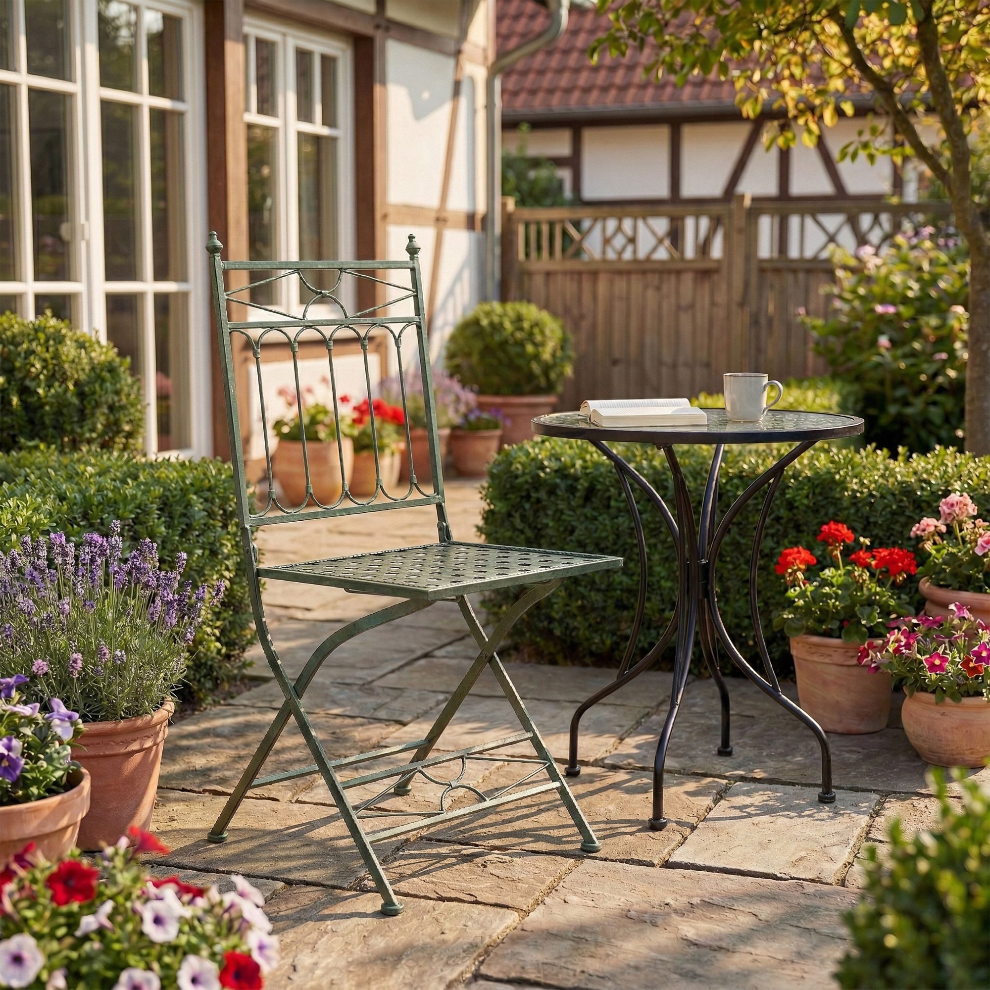 CLP Gartenstuhl Asina (1er, 1 St), klappbarer Gartenstuhl mit edlen Verzierungen