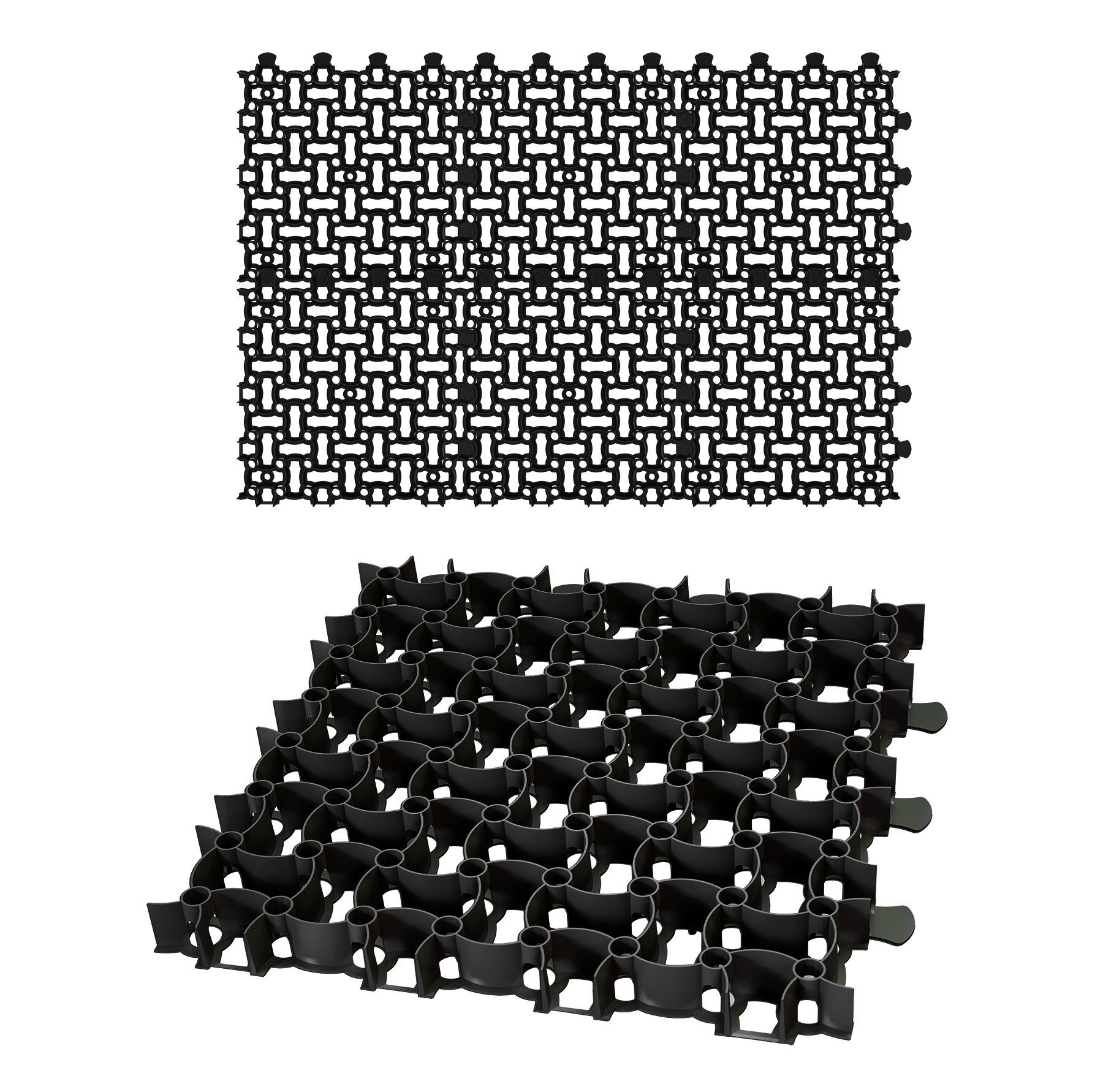 BigDean Rasengitter 6x Paddockplatte SCHWARZ 50x50cm Reitplatzmatten Rasenmatten Rasenwabe, 50x50 cm, Set, 6-St., Rasengitter, UV-Beständig, Leichtverlegbar, Belastbar, Erosionsschutz