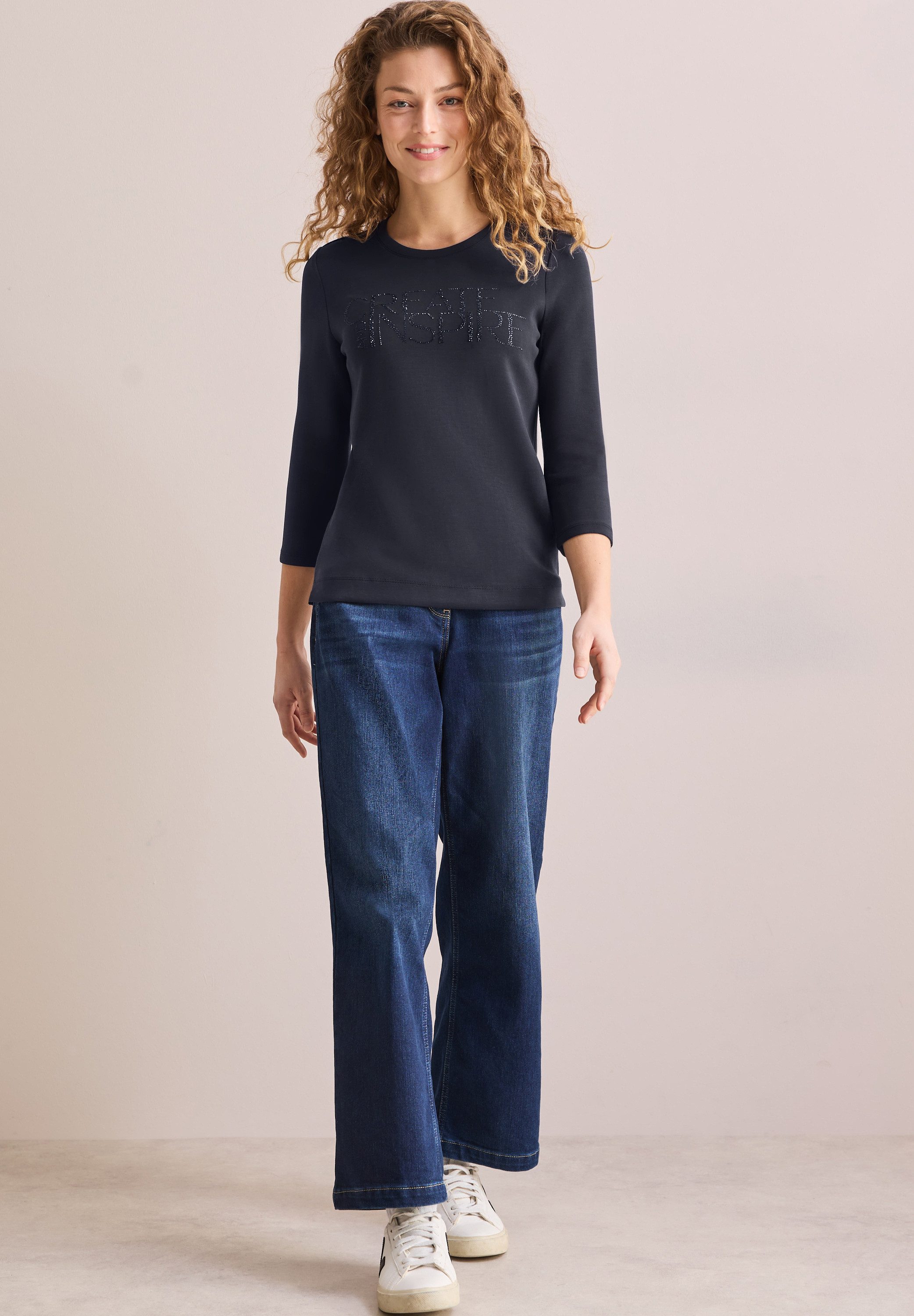 CECIL Print-Shirt aus softem Materialmix