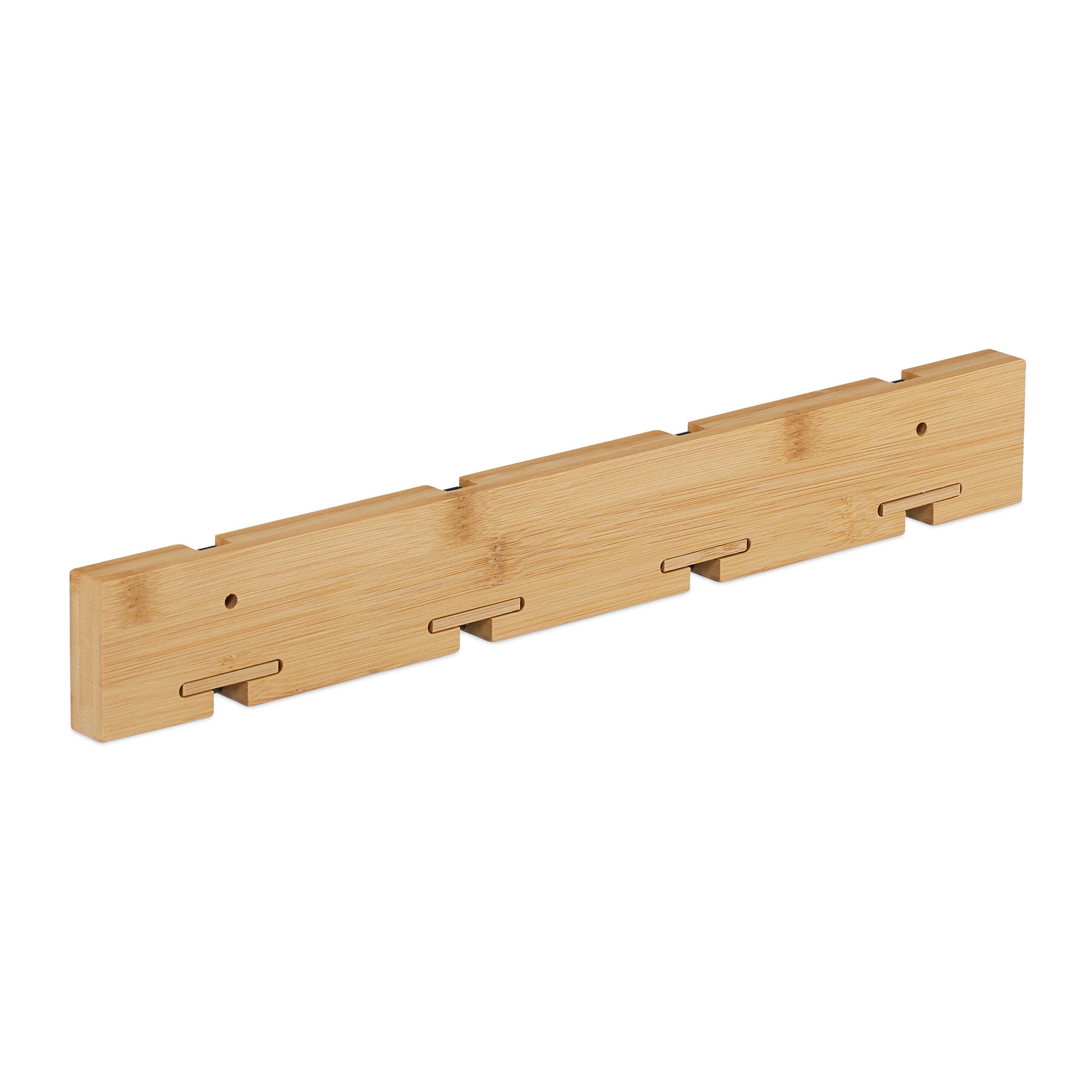 relaxdays Wandgarderobe Garderobenleiste mit klappbaren Haken (1 St), 4 Haken – Bild 5 von 5