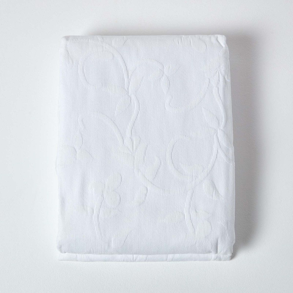 Plaid Weiße Matelassé Tagesdecke, 180 x 260 cm, Homescapes