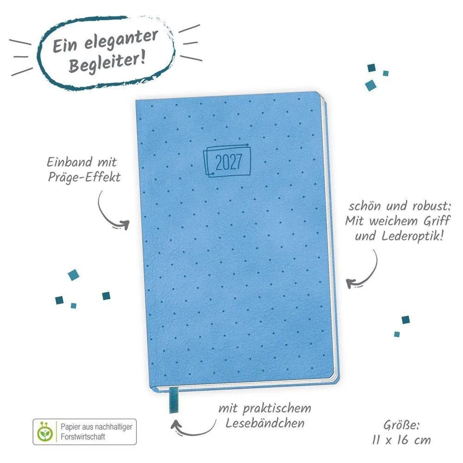 Trötsch Verlag Taschenkalender TRÖTSCH - Taschenkalender A6 Soft Touch Punkte 2027