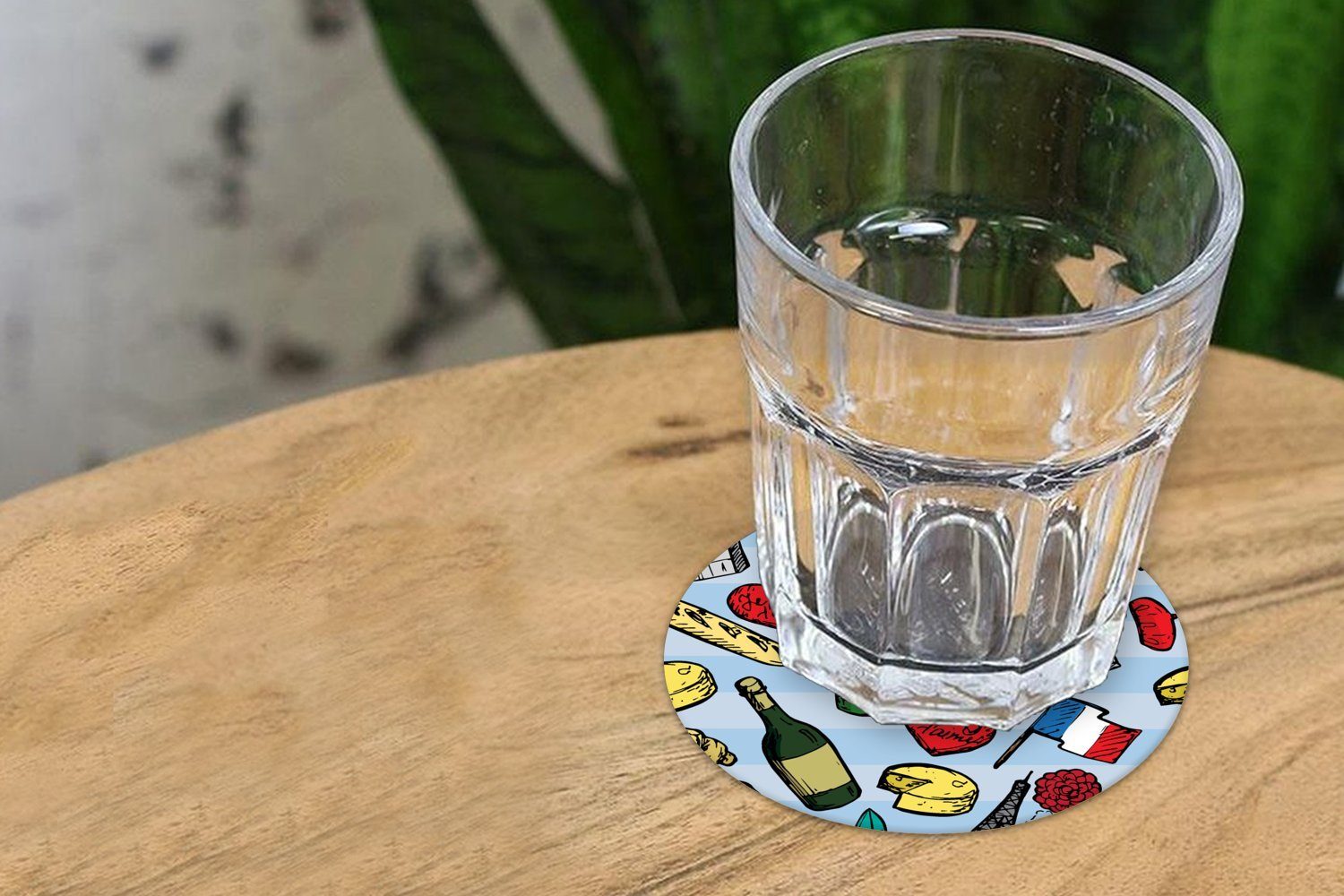 MuchoWow Glasuntersetzer Gläser, - Muster Paris Korkuntersetzer, für Tasse, Getränkeuntersetzer, 6-tlg., Becher Frankreich, - Zubehör Tassenuntersetzer