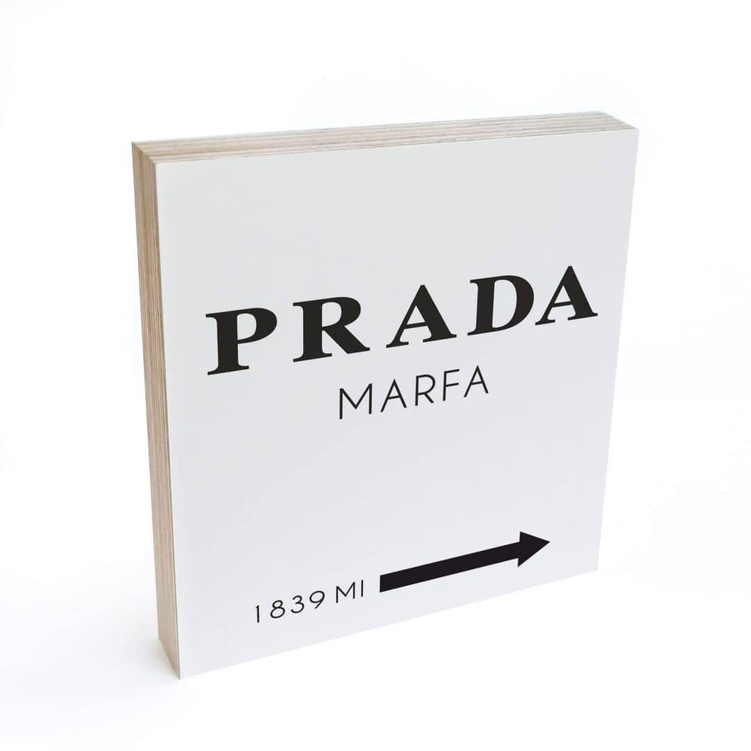 K&L Wall Art Holzbild Tischdeko Prada Marfa Holzbild Wohnzimmer Buchstaben günstig online kaufen