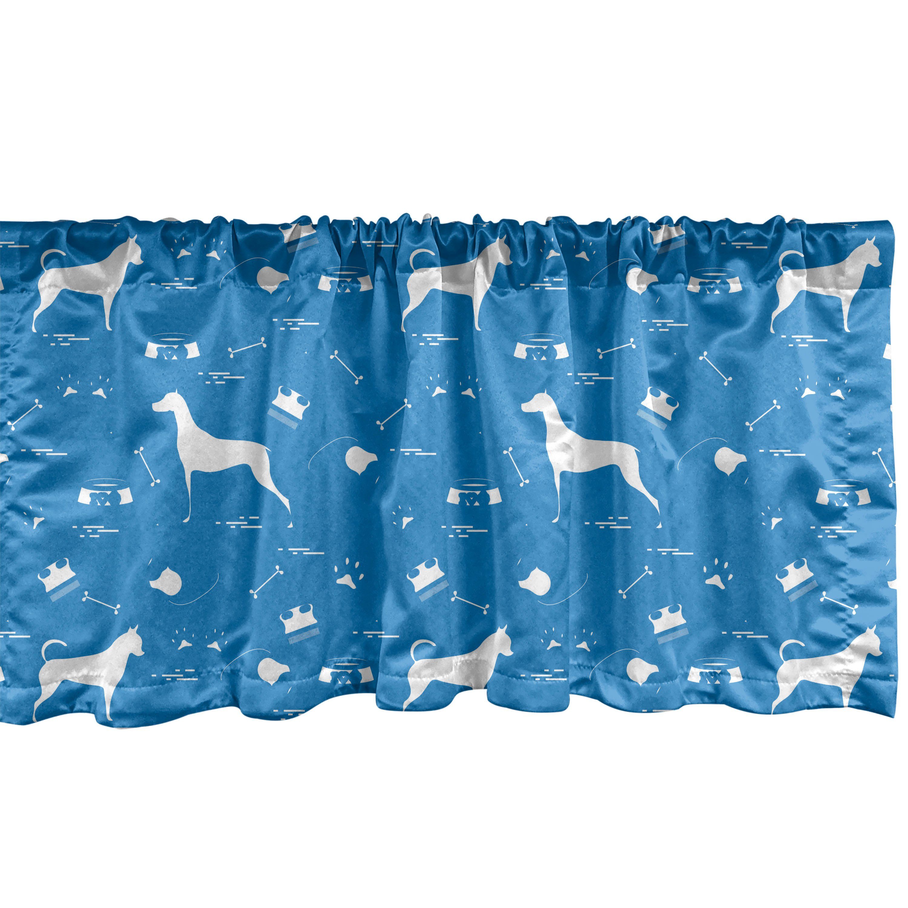 Scheibengardine Vorhang Volant für Küche Schlafzimmer Dekor mit Stangentasche, Abakuhaus, Microfaser, Hundeliebhaber Hunde und Artikel