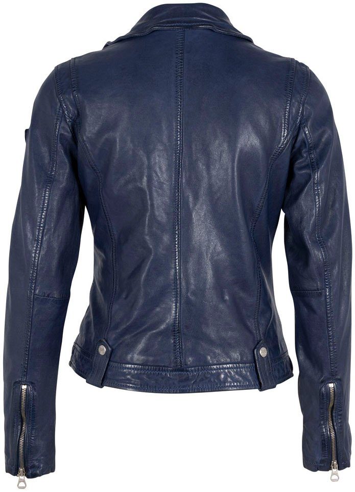 GWFaye W23 Lederjacke Innenfutter mit Gipsy bedrucktem navy