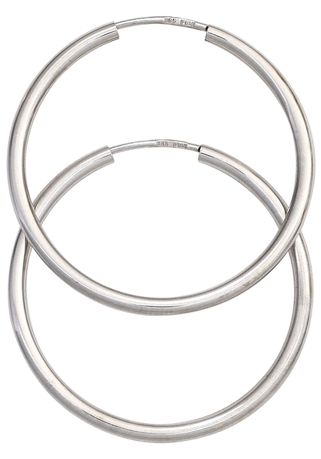 JOBO Paar Creolen, rund 585 Weißgold günstig online kaufen