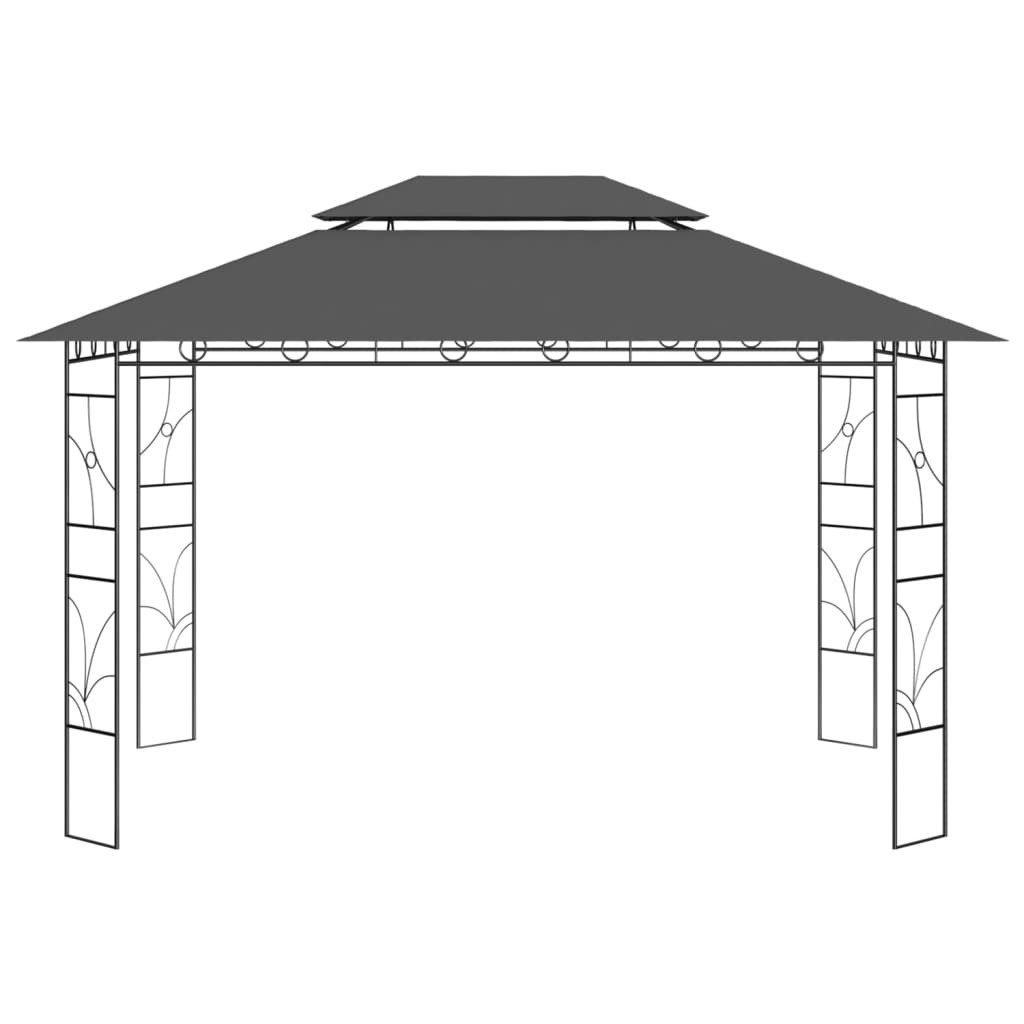 vidaXL Pavillon, Partyzelt 4x3x2,7 m Anthrazit 160 g/m²