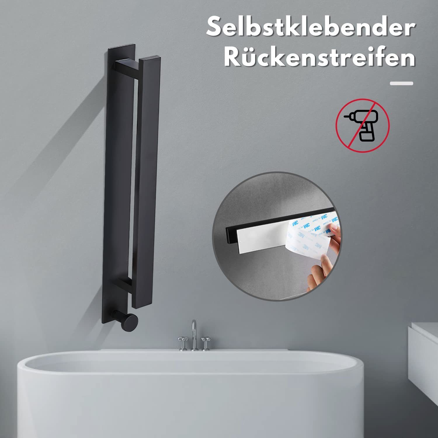 Edelstahl Bad Haken MDHAND Küche 40cm Ohne für mit und Bohren Handtuchhalter, Handtuchhalter