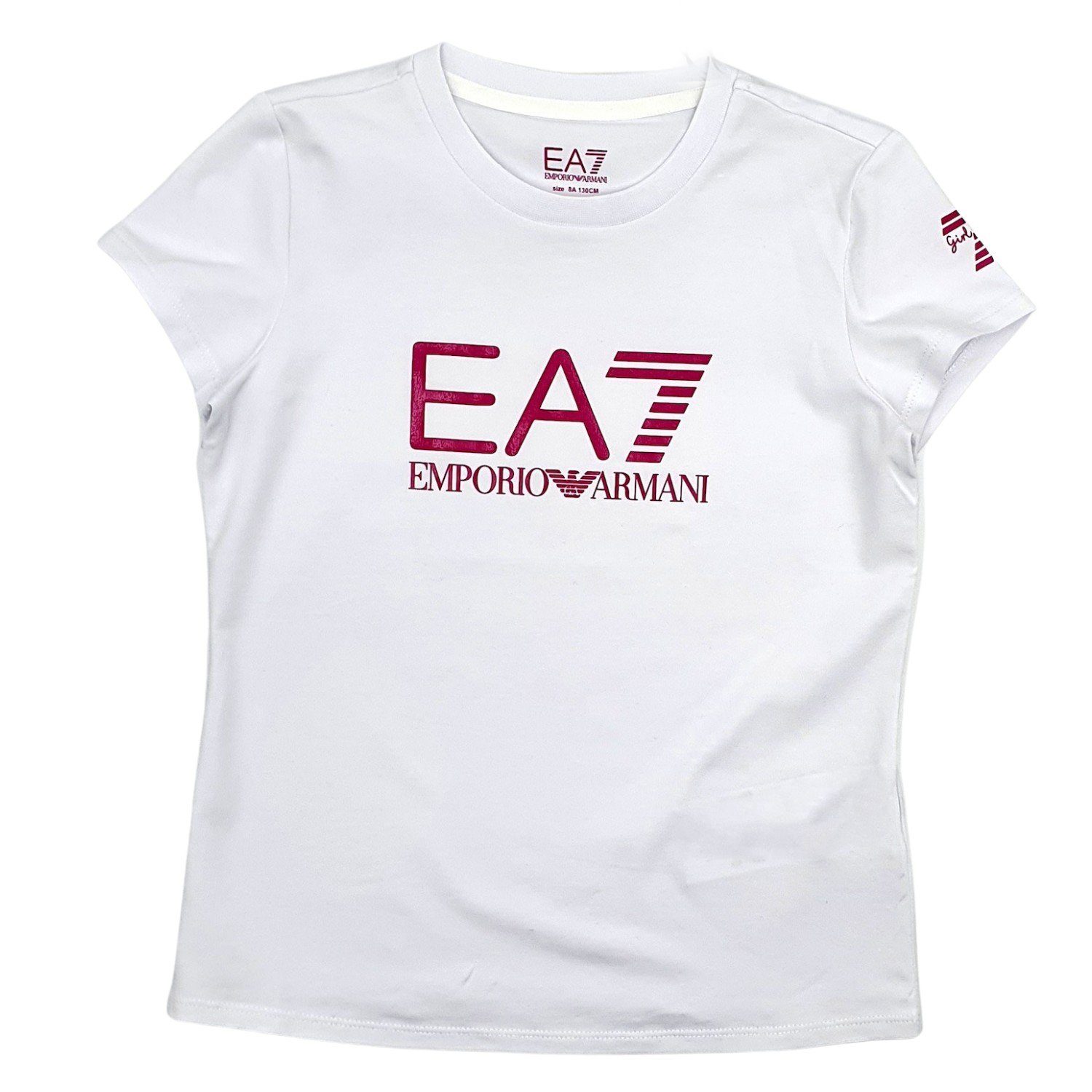 Emporio Armani Print-Shirt EA7 Emporio Armani Kids T-Shirt weiß pink