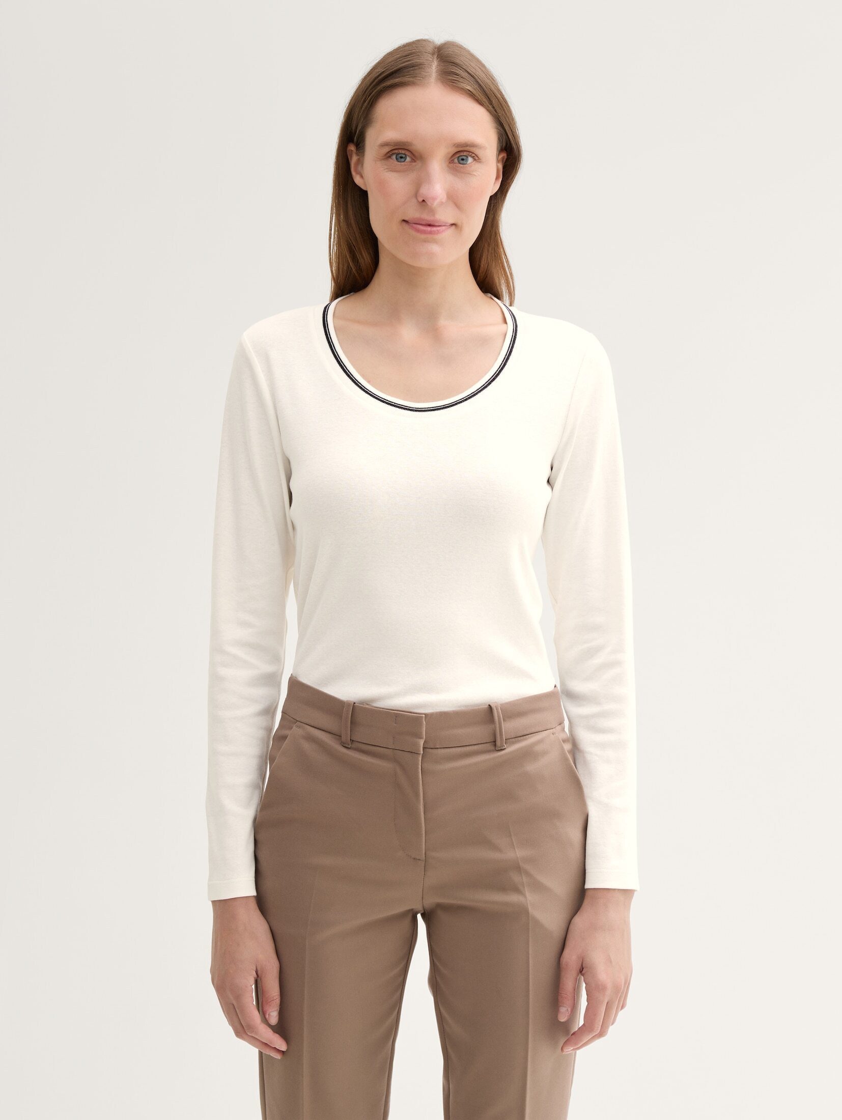 Langarmshirt Langarmshirt mit Rundhalsausschnitt