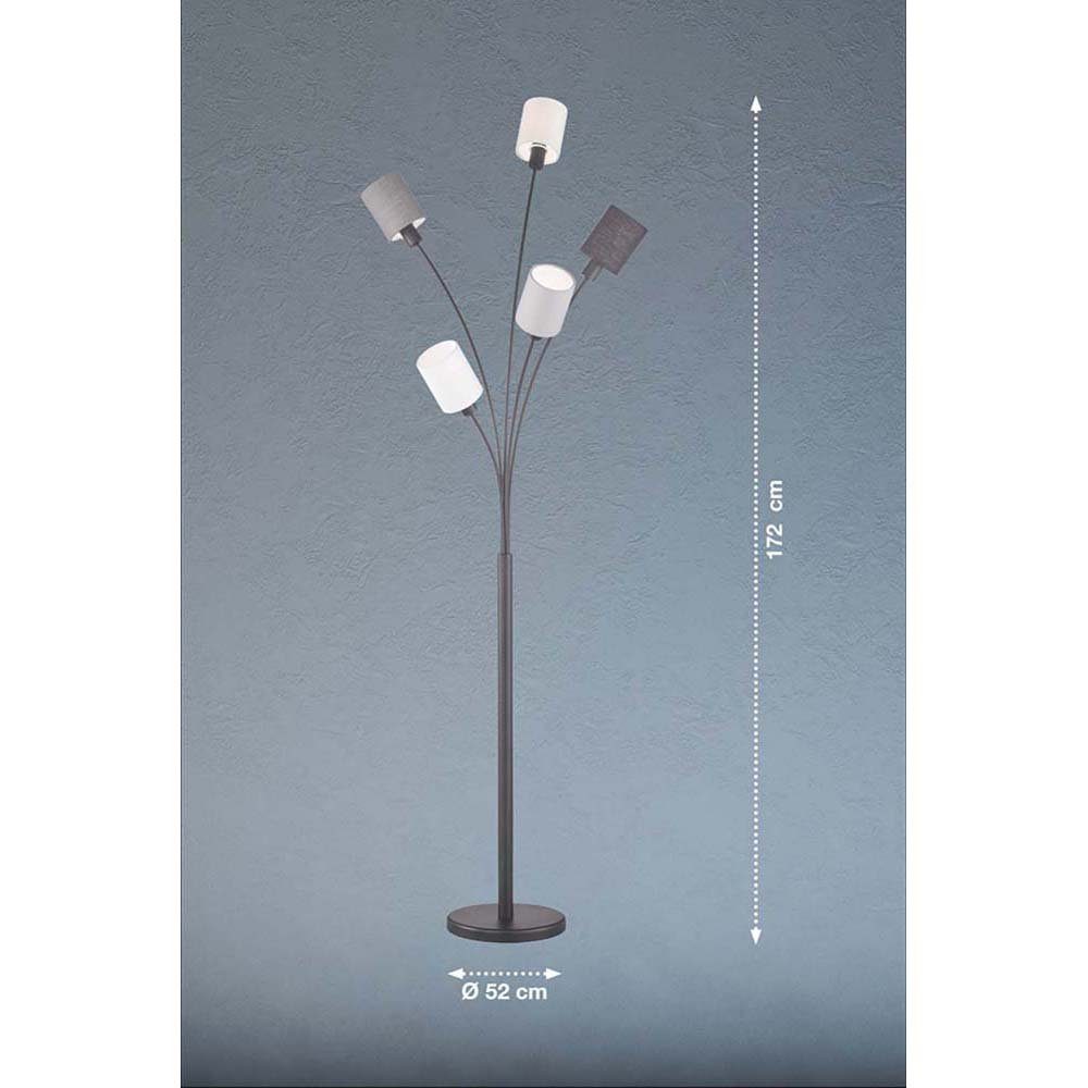 5 flammig etc-shop Stehlampe Stehleuchte Leinen Beistelllampe Stehlampe,