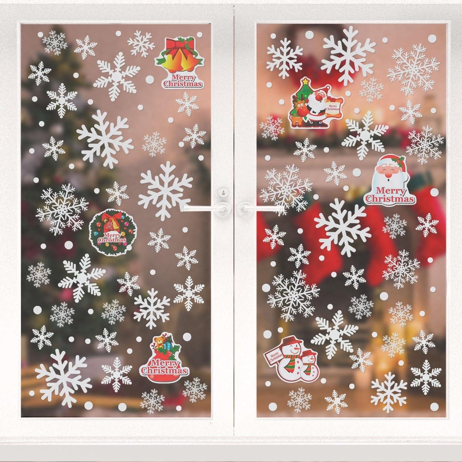 Dekohänger 96 Schneeflocken Fensterbild PVC Aufkleber Winter Deko