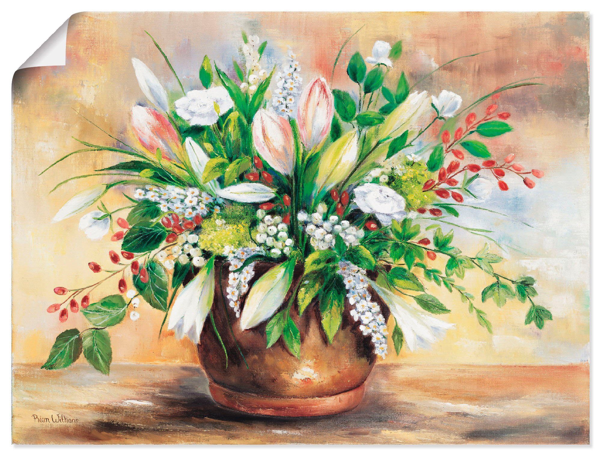 St), Wandaufkleber (1 Größen Blumen Wandbild Poster versch. als Artland oder in Blütenverschönerung, Leinwandbild,