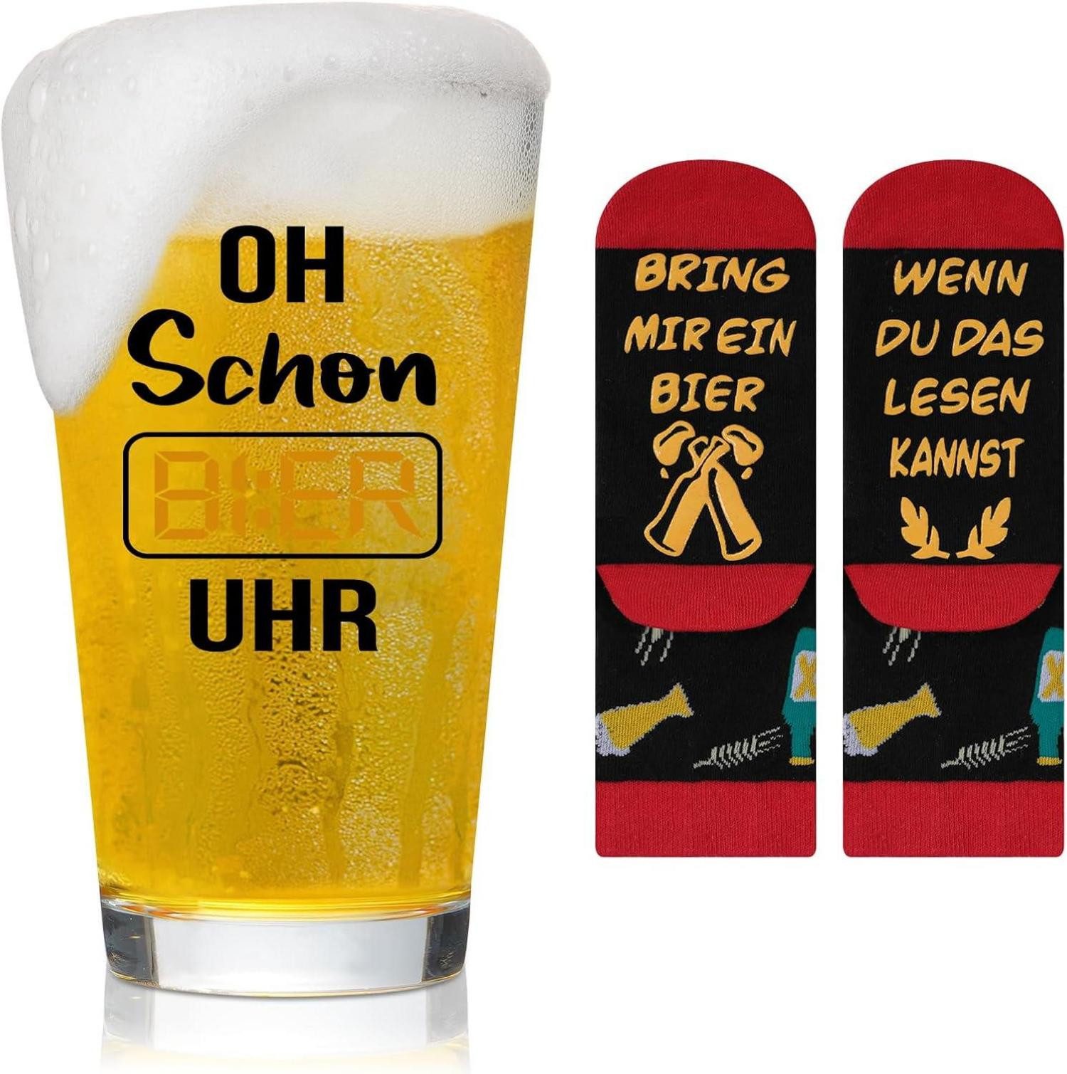 Bierglas Lustige Bierglas Socken Set Männer Geschenke Weihnachten 15oz