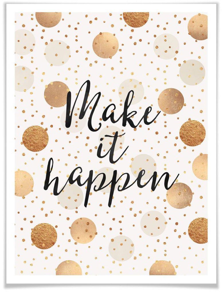 Happen Schriftzug St) Poster - (1 Make it Wall-Art Dots,