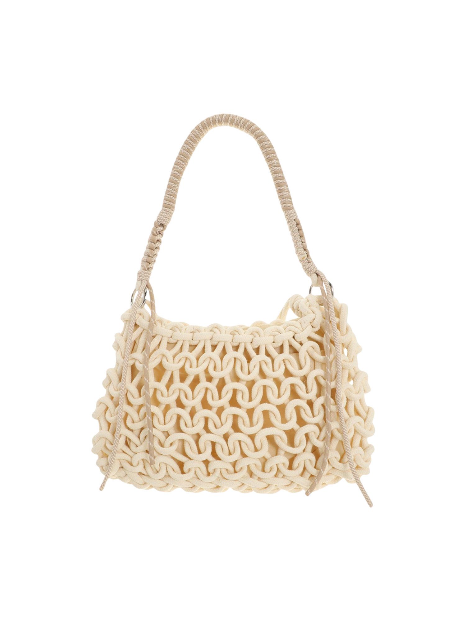 BRISE TASCHE Schultertasche Brise Damen Schultertasche aus Textil – Seiltasche im Flechtdesign, Geflochten Leicht Sommerlich