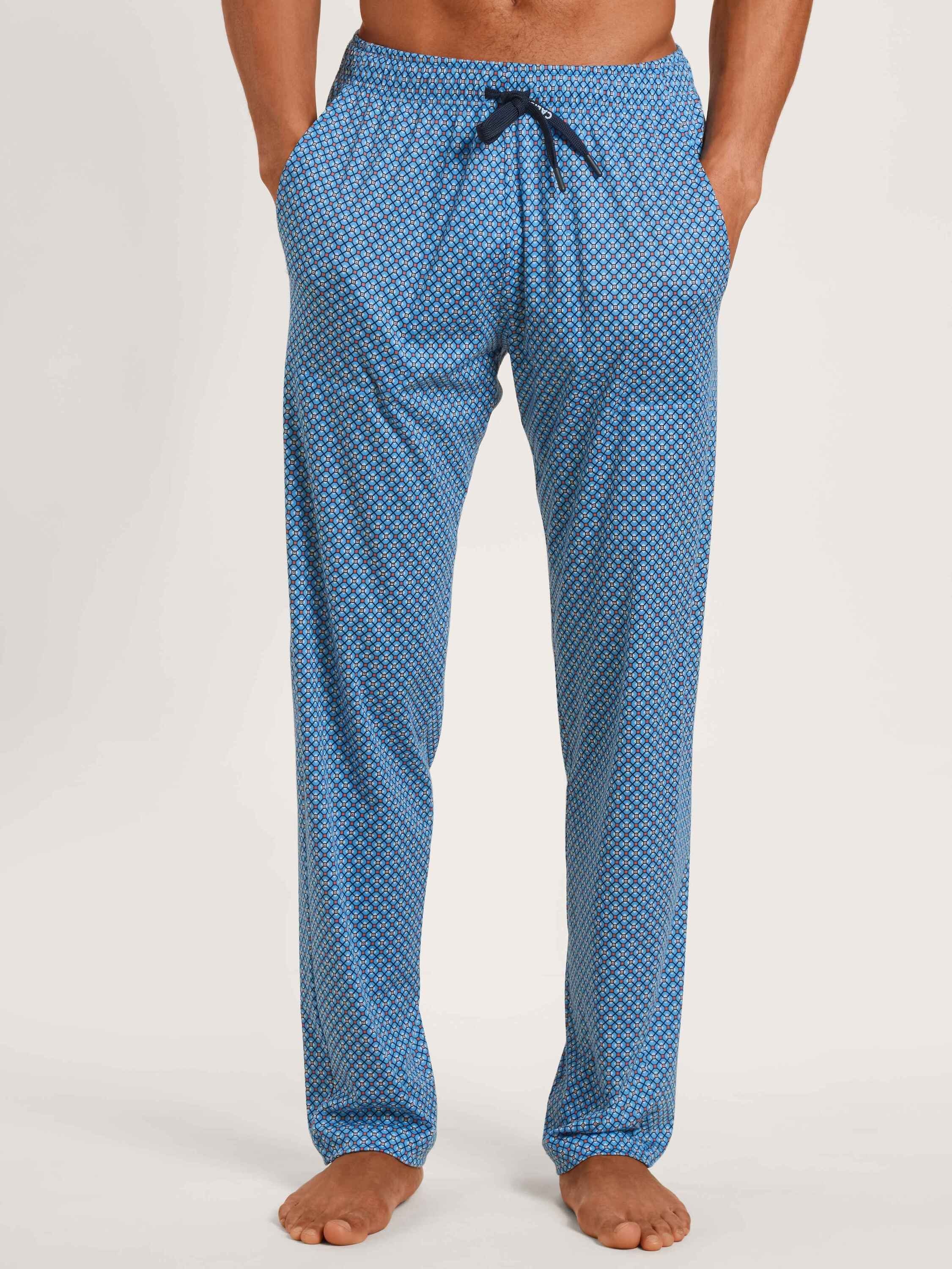 CALIDA Pyjamahose Lange blue (1-tlg) azurit Seitentaschen Hose mit