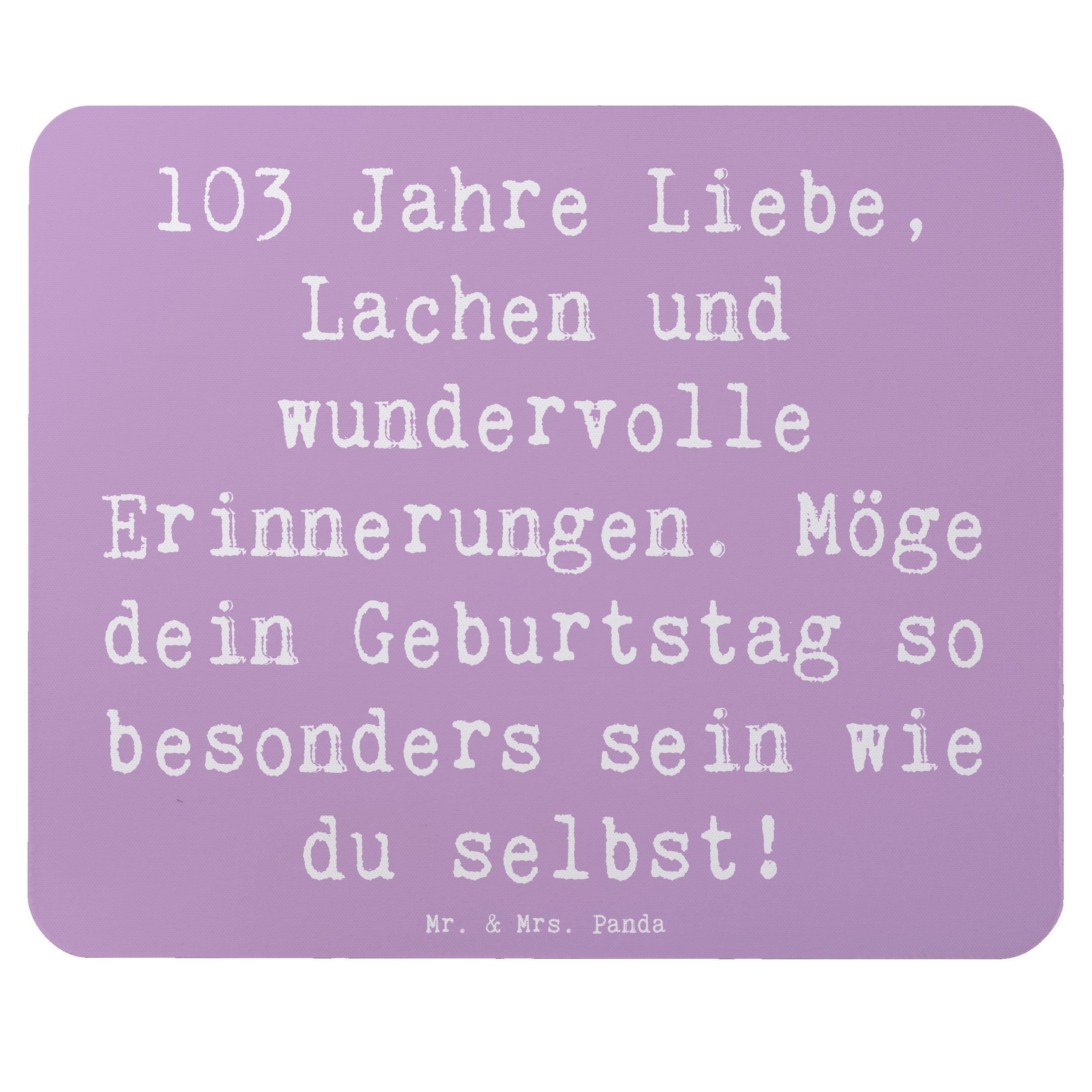 Mauspad Spruch 103. Geburtstag - Lavendeltraum - Geschenk, Liebe und Freude