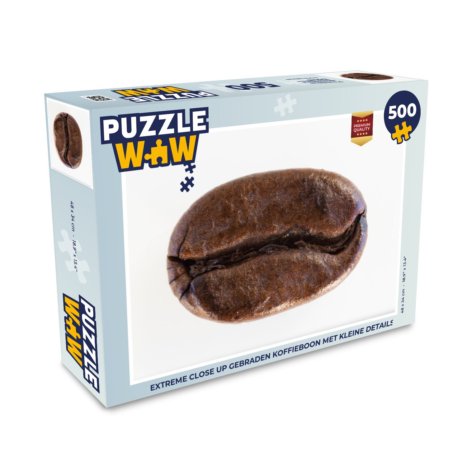 MuchoWow Puzzle Extreme Nahaufnahme geröstete Kaffeebohne mit kleinen Details, 500 Puzzleteile, Foto-Puzzle, Bilderrätsel, Puzzlespiele, Spielzeug