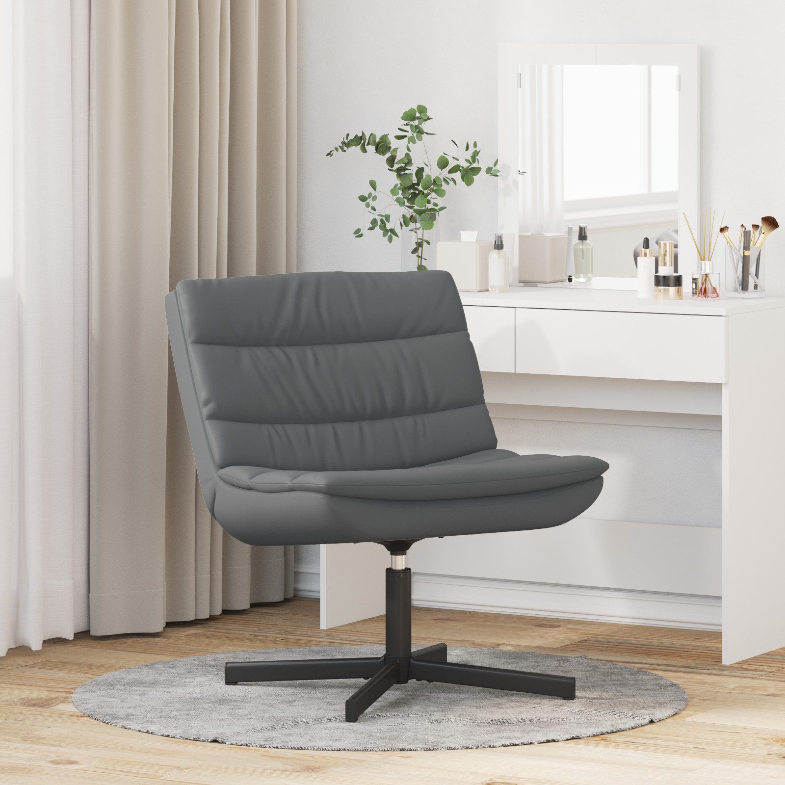 vidaXL Relaxsessel Drehstuhl Grau Kunstleder Mittel günstig online kaufen