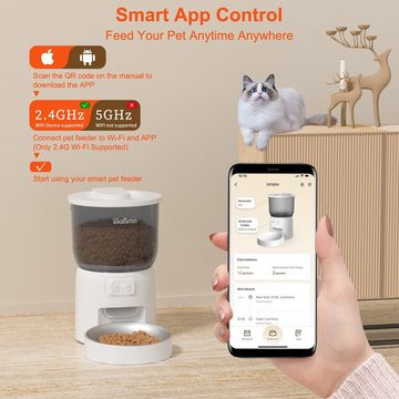 ANTEN Futterautomat 3L WIFI APP Futterautomat Katze & Hund Automatischer Futterspender, mit Edelstahlnapf Aufnahmefunktion