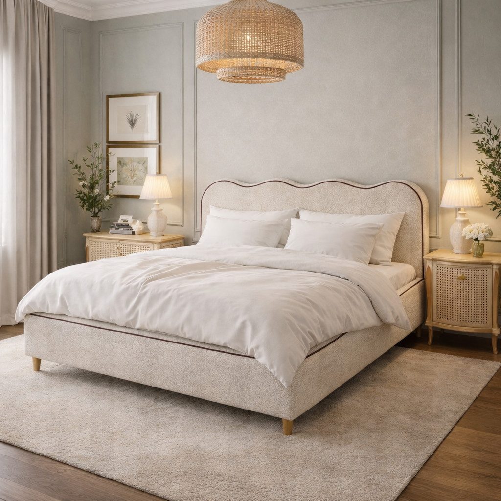 Labett Polsterbett Polsterbett Elegantes Bett COCO mit rundem Kopfteil & großem Stauraum, Polsterbett mit Matratze H3 oder H4