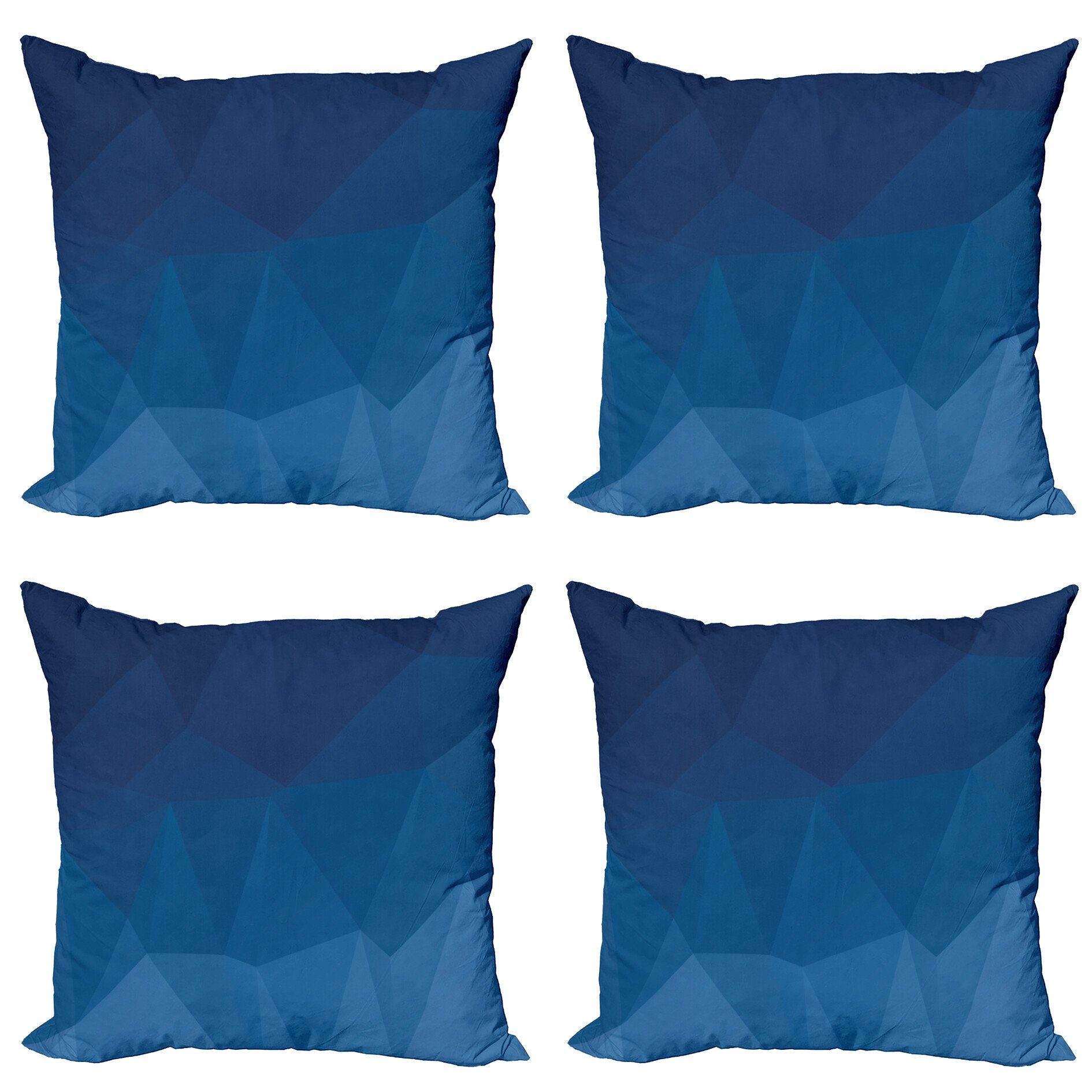 Blau Abakuhaus Modern Kissenbezüge Accent Digitaldruck, Stück), Blue Ombre Origami Abstract (4 Doppelseitiger