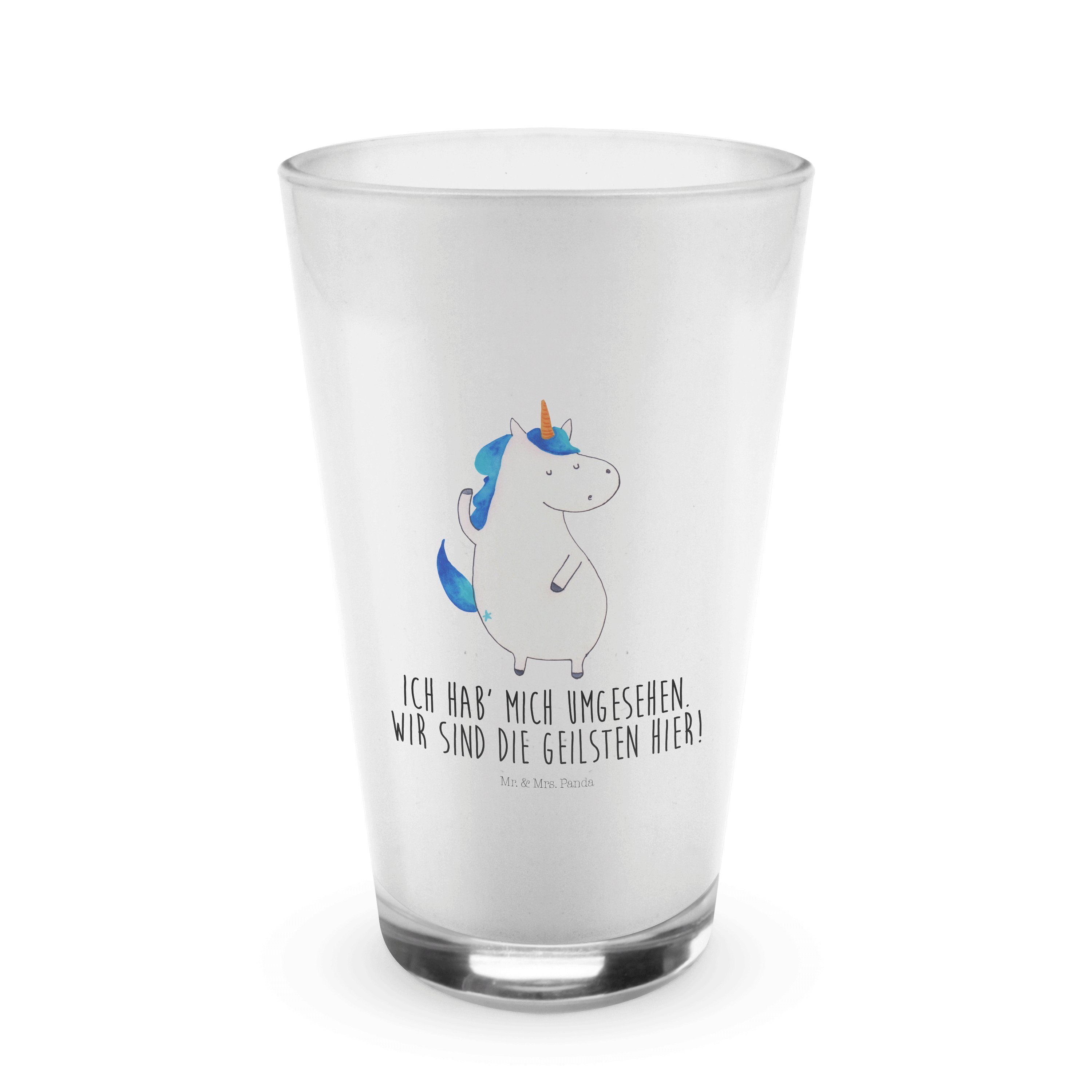 Mr. & Mrs. Panda Glas Einhorn Mann - Transparent - Geschenk, Freundin, Einhörner, Pegasus, Premium Glas