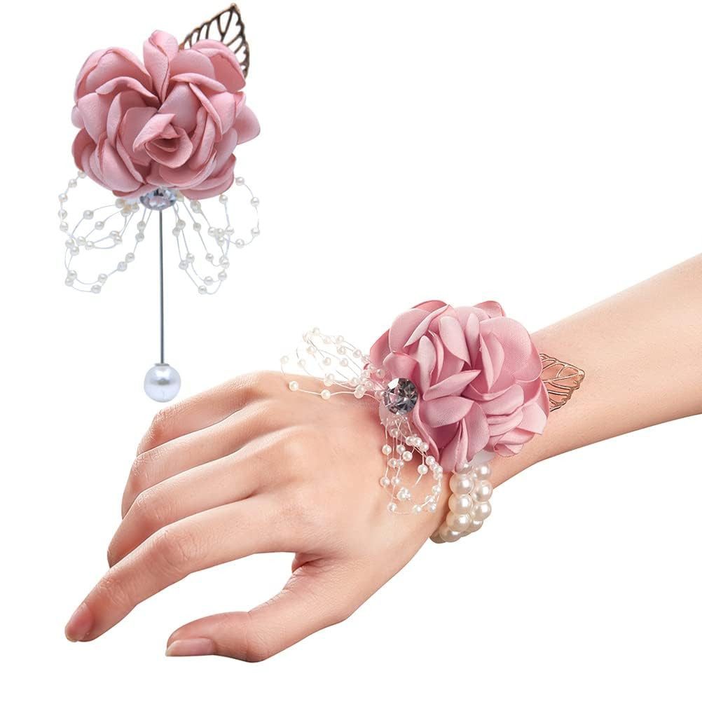 Ansteckblüte Ansteckblüte 2-teiliges Set mit Ansteckblumen und Handgelenk Blume