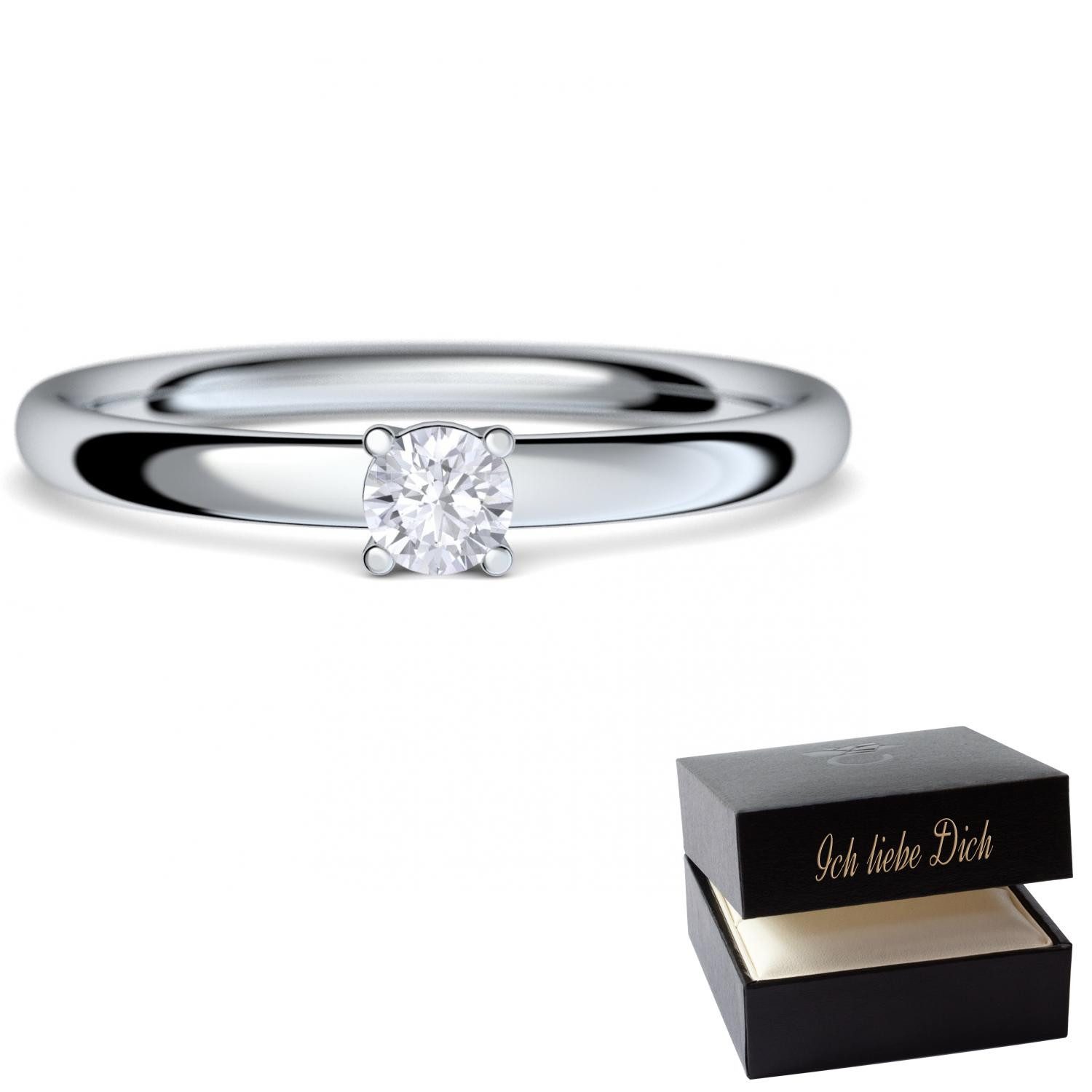 Amoonic Verlobungsring Damenring Silber 925 mit Zirkonia Silberring Geschenk Damen (inkl. Ringetui)