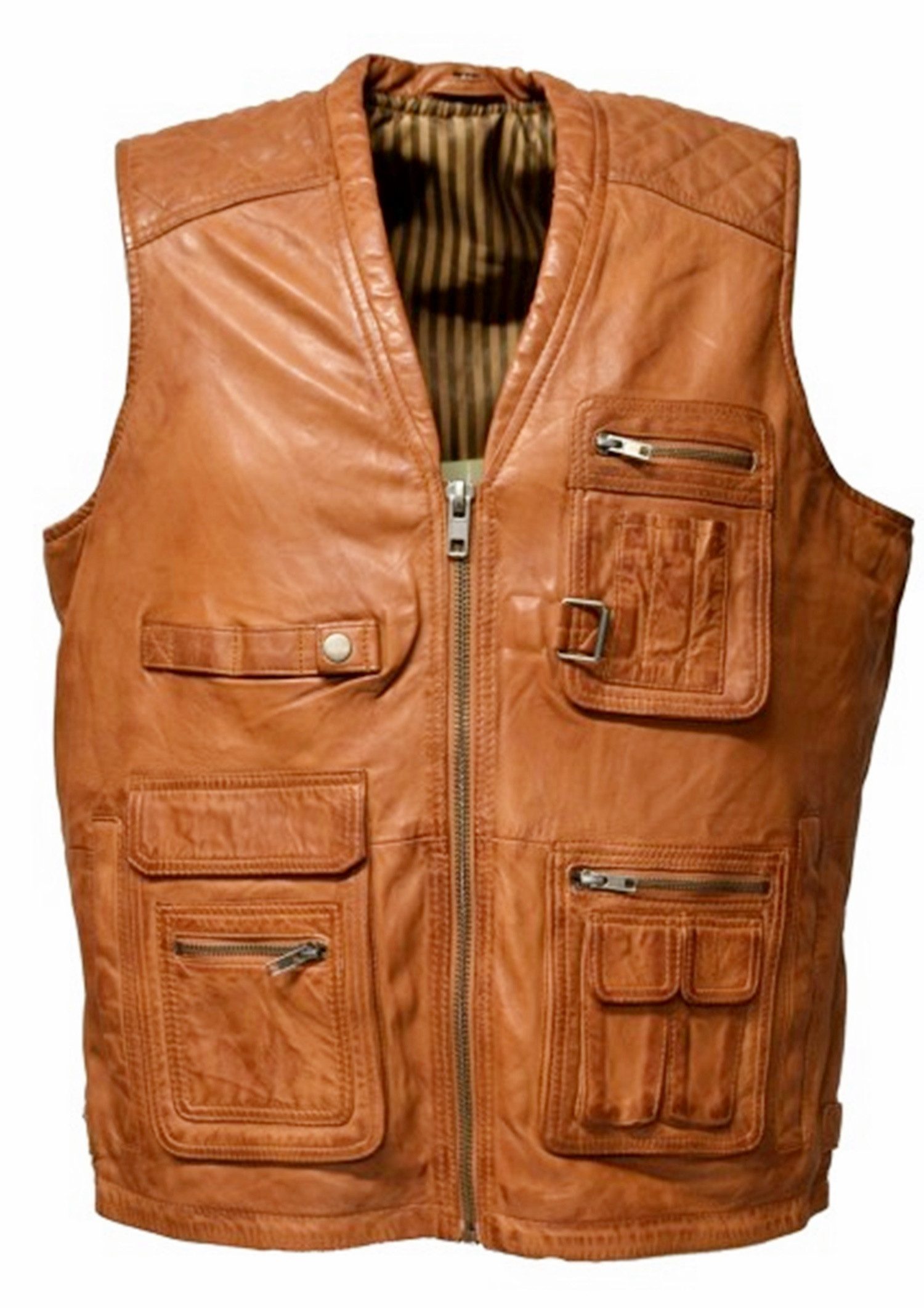 Zimmert Leather Lederweste Nilo praktische Fronttaschen