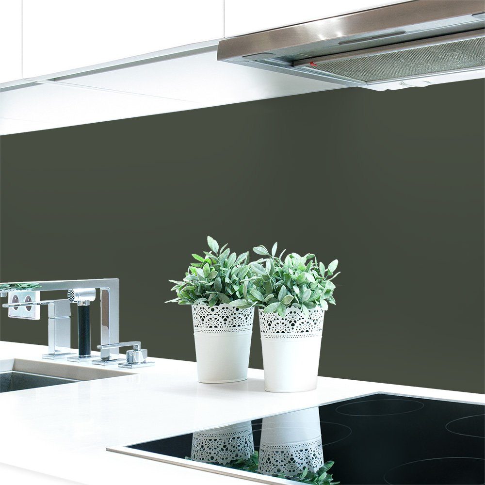 DRUCK-EXPERT Küchenrückwand Küchenrückwand Grautöne Unifarben Premium Hart-PVC 0,4 mm selbstklebend Zeltgrau ~ RAL 7010