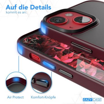 EAZY CASE Handyhülle Outdoor Case für Apple iPhone 13 Mini 5,4 Zoll, Schutzhülle mit Kameraschutz Handyhülle Dünn Transparent Dunkel Rot