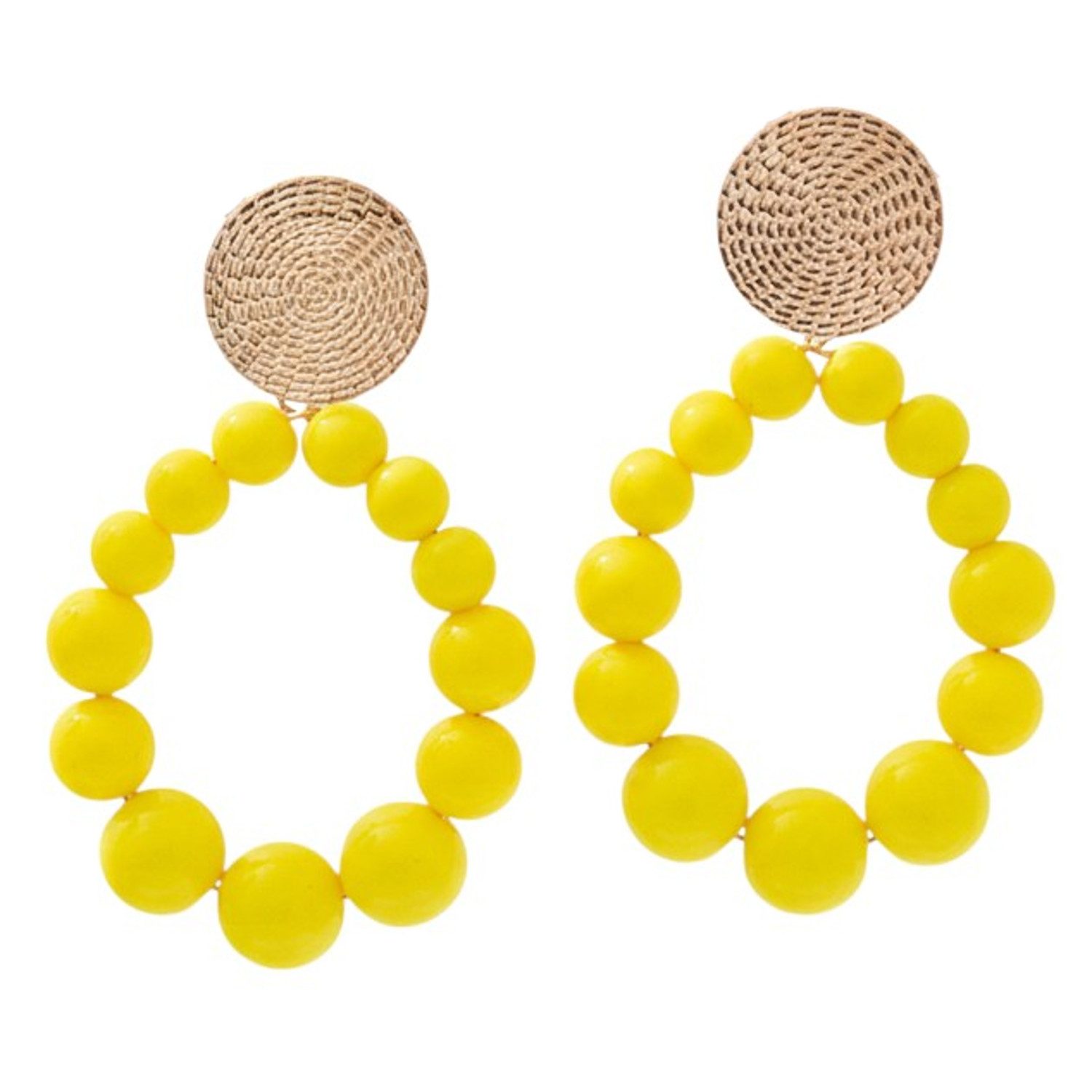 KARMA Perlenohrringe XL Damen Ohrringe vers. Farben bunt 7 cm (Statement-Ohrschmuck Acrylperlen, 2-tlg., Sommer Accessoire), Acryl modern Damenohrringe groß
