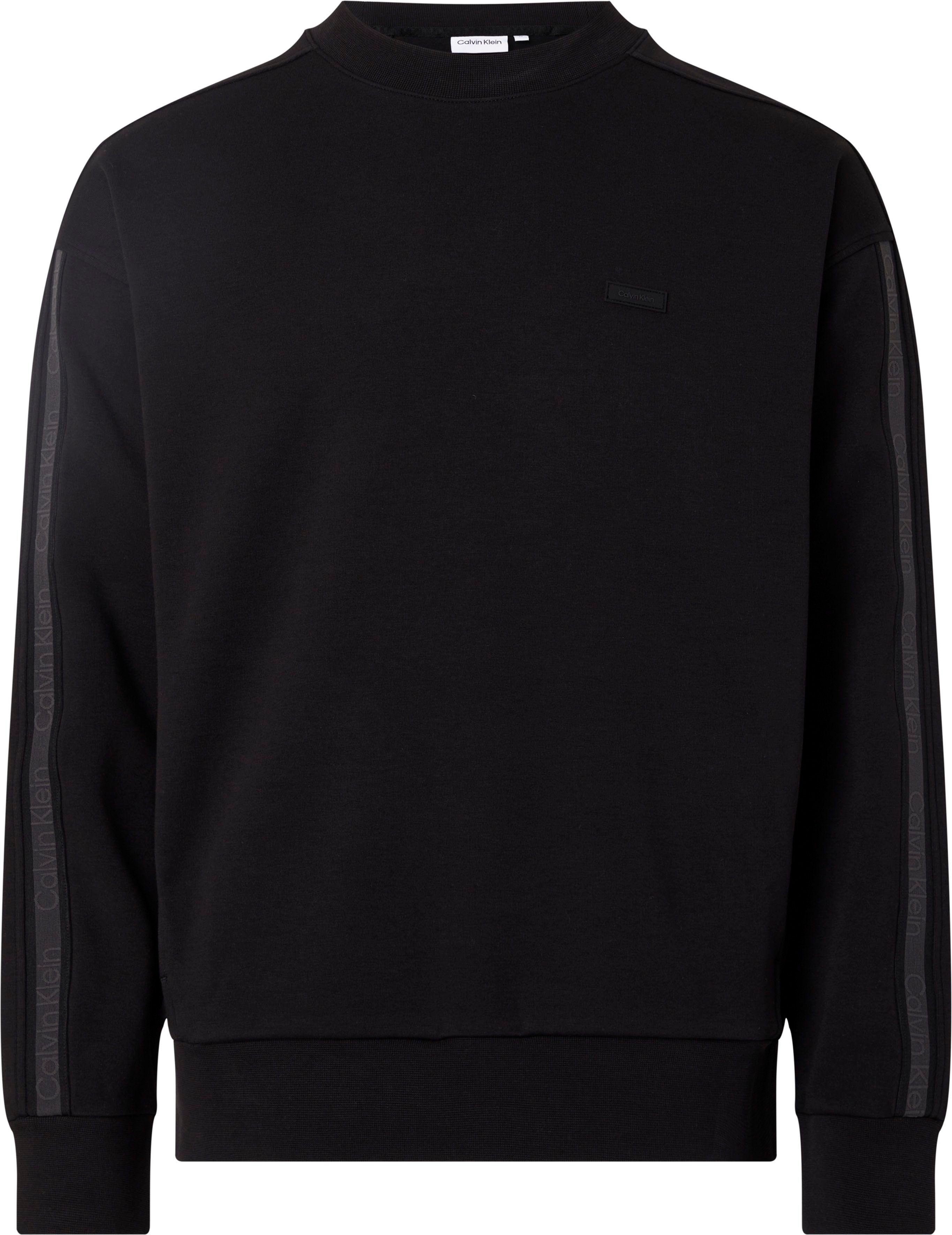 Calvin Klein Sweatshirt LOGO mit am Ärmel TAPE schwarz COMFORT Logo-Streifen SWEATSHIRT