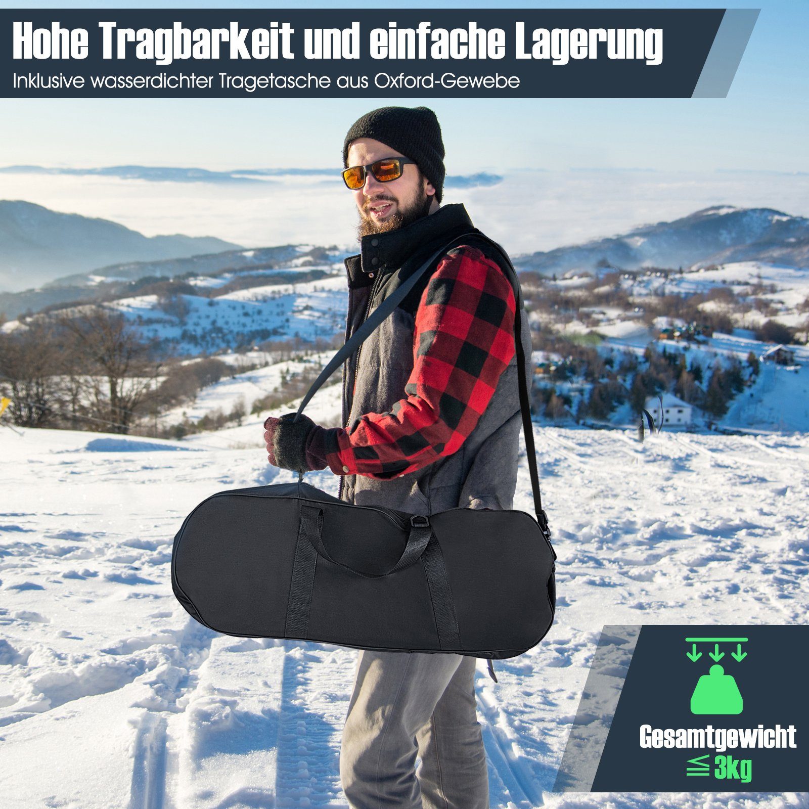 COSTWAY Schneeschuhe, 4-in-1 Schneeschuhe-Set, Schuhgröße 38-45, Navy Blau günstig online kaufen