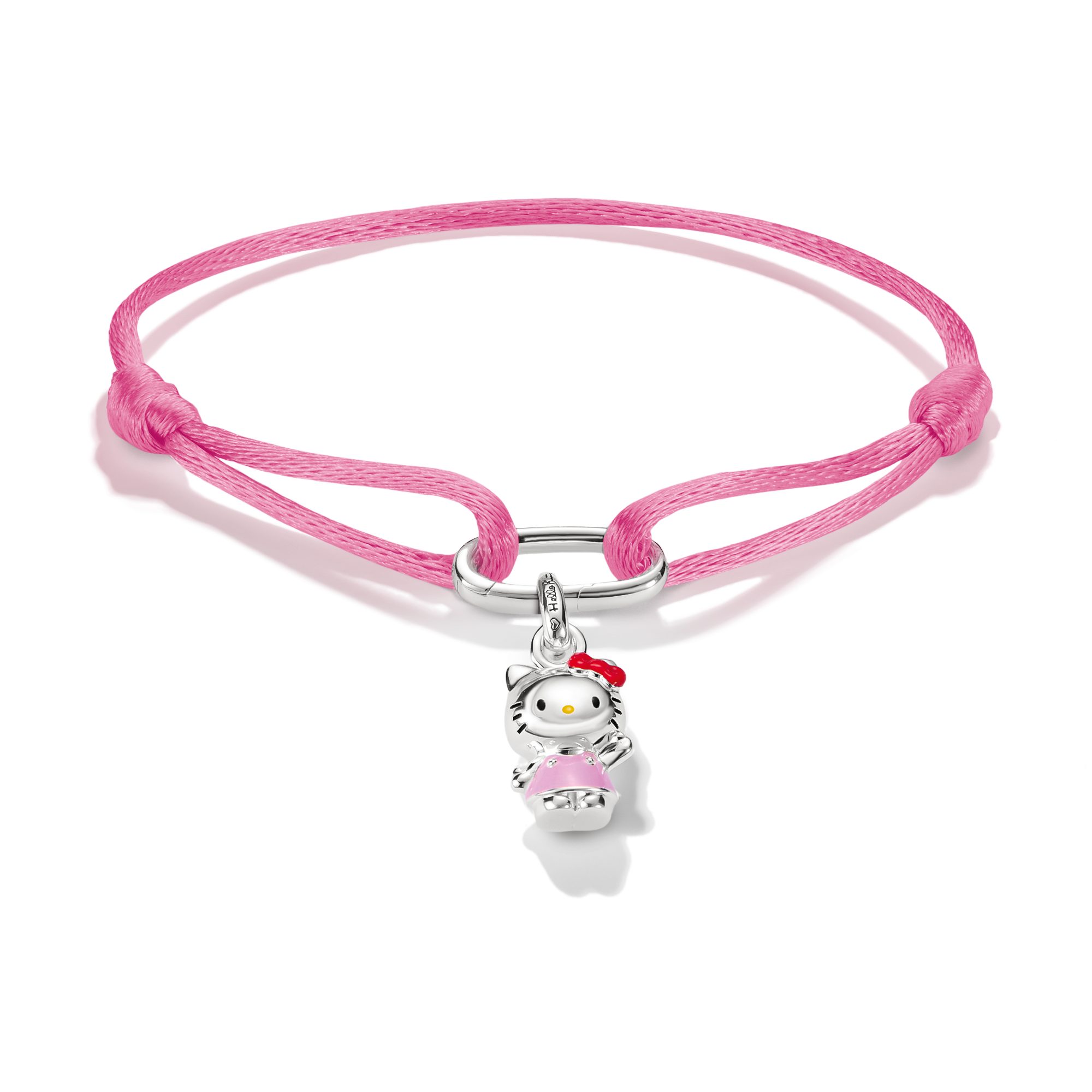 THOMAS SABO Armband THOMAS SABO ♡ Hello Kitty Stoffarmband rosa, Emaille
