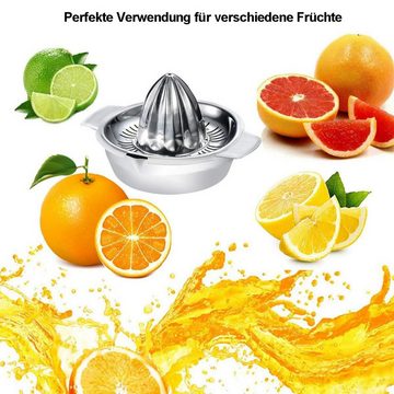 Rnemitery Zitruspresse Orangen Zitruspresse mit Behälter Edelstahl Manueller Zitronenpresse