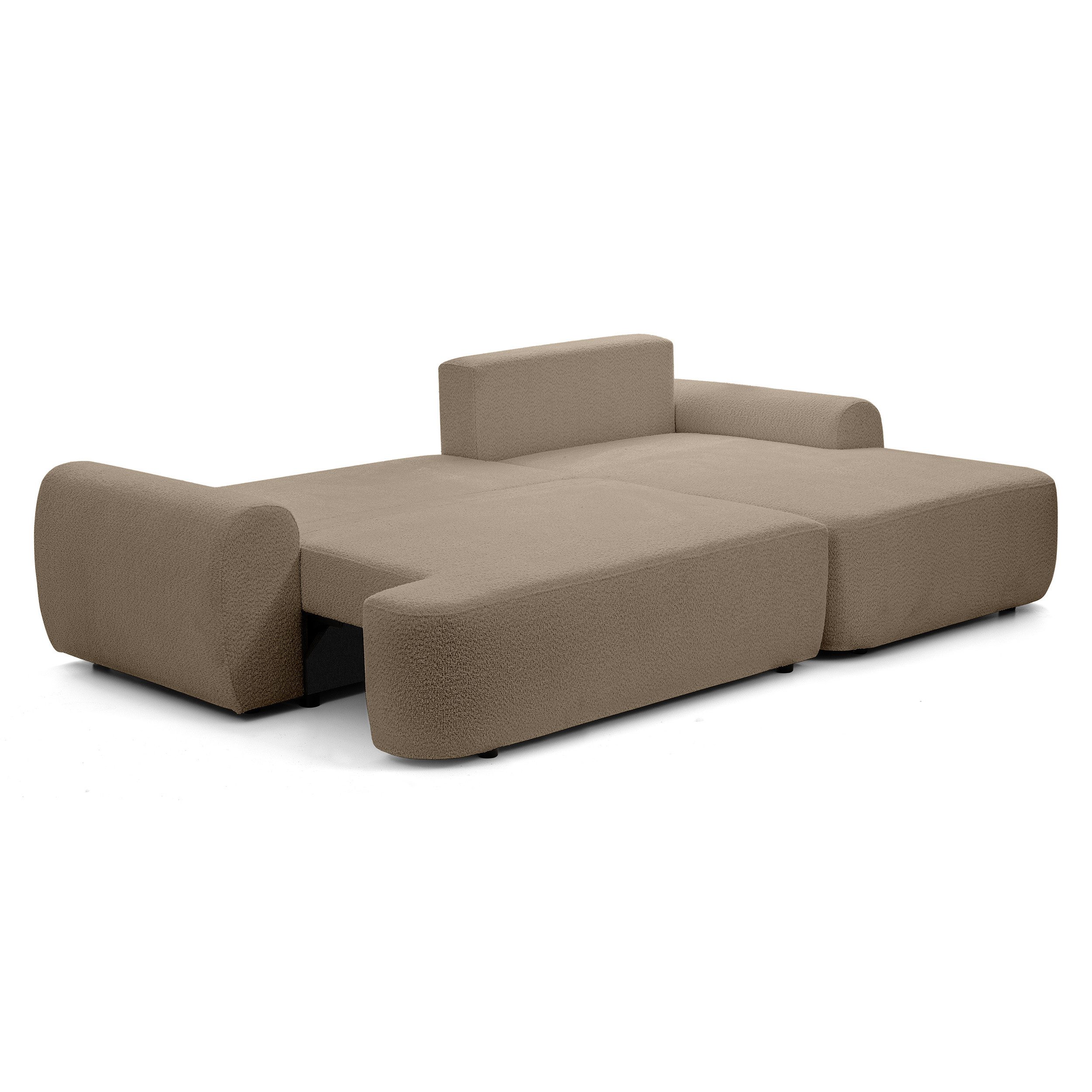 Beautysofa Ecksofa Oliver mit Schlaffunktion, mit Wellenfedern, im modernen Stil, mit Bettkasten