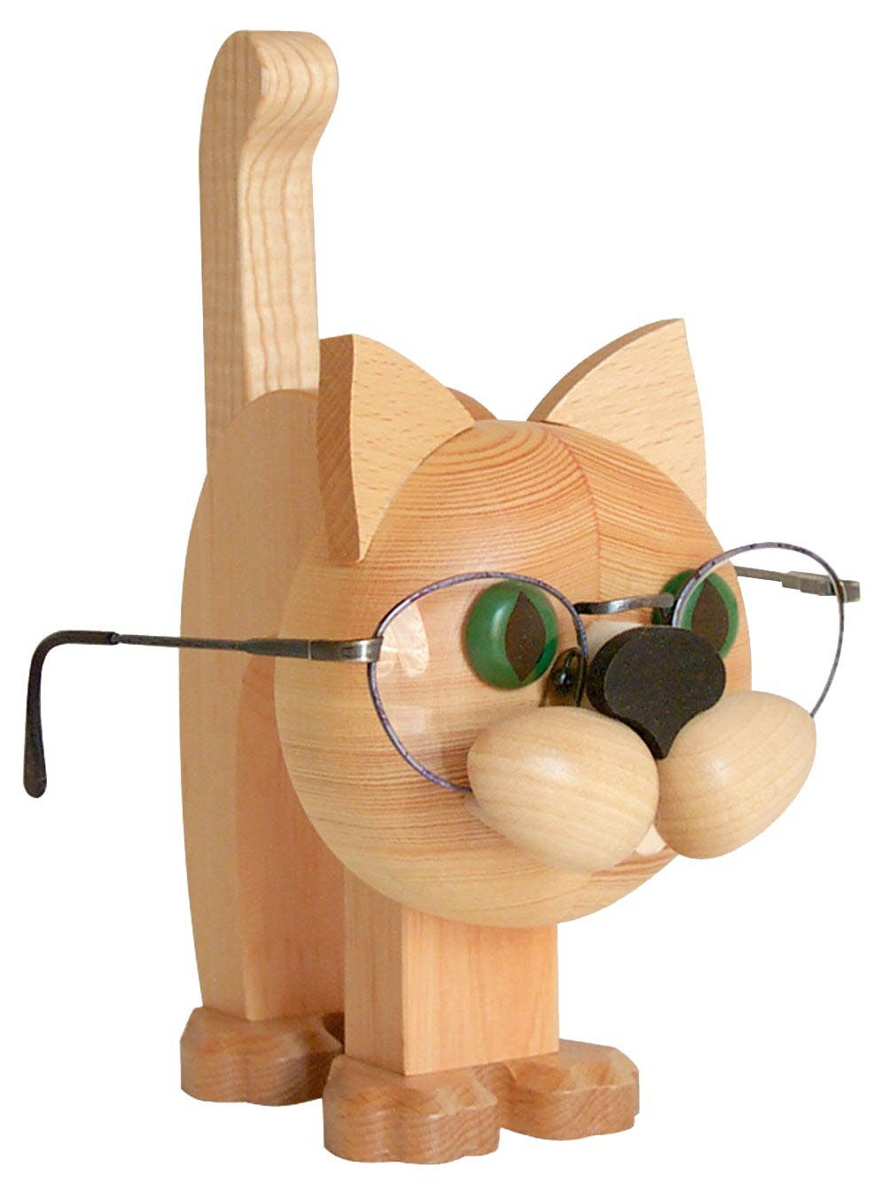 Kuhnert Tierfigur handgefertigte Brillenhalter - Katze, stilvoll und sichere Aufbewahrung - Größe ca. 23 cm - Made in Germany