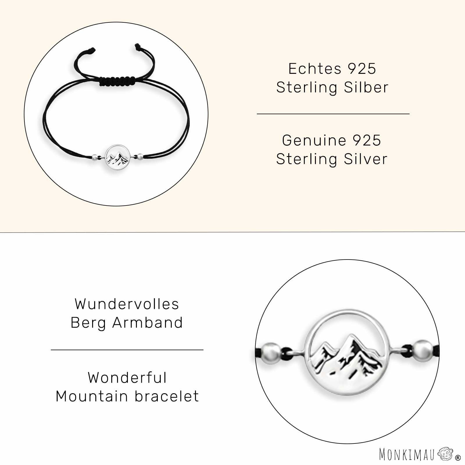 als Armband 1 Damen Monkimau Schmuck (Packung, in Schmuckbox) Silberarmband Berg aus x Silber Armband